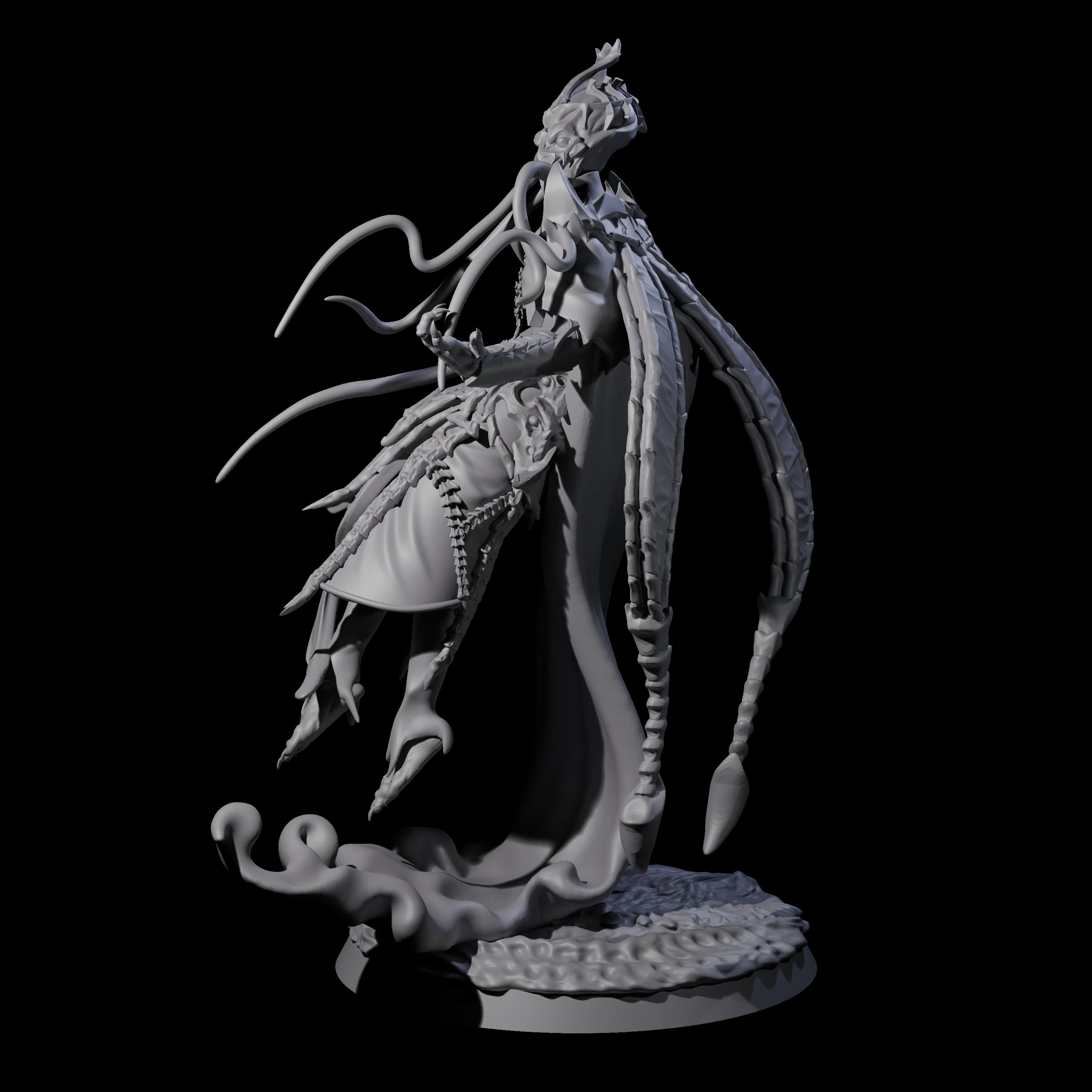 Floating Master Mind Flayer D Miniature for Dungeons and Dragons, Pathfinder or other TTRPGs