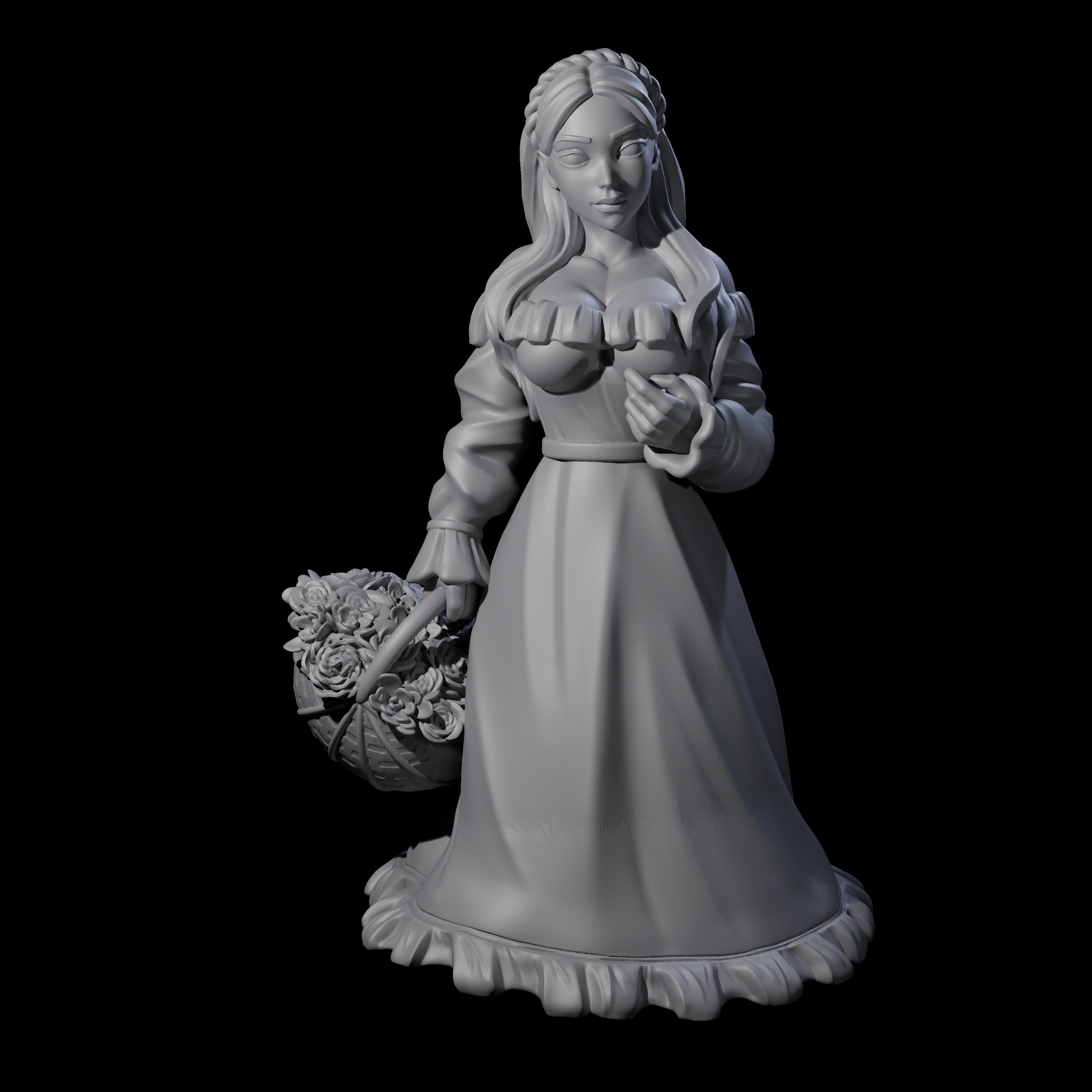 Flora - Village Flower Girl Miniature for Dungeons and Dragons, Pathfinder or other TTRPGs