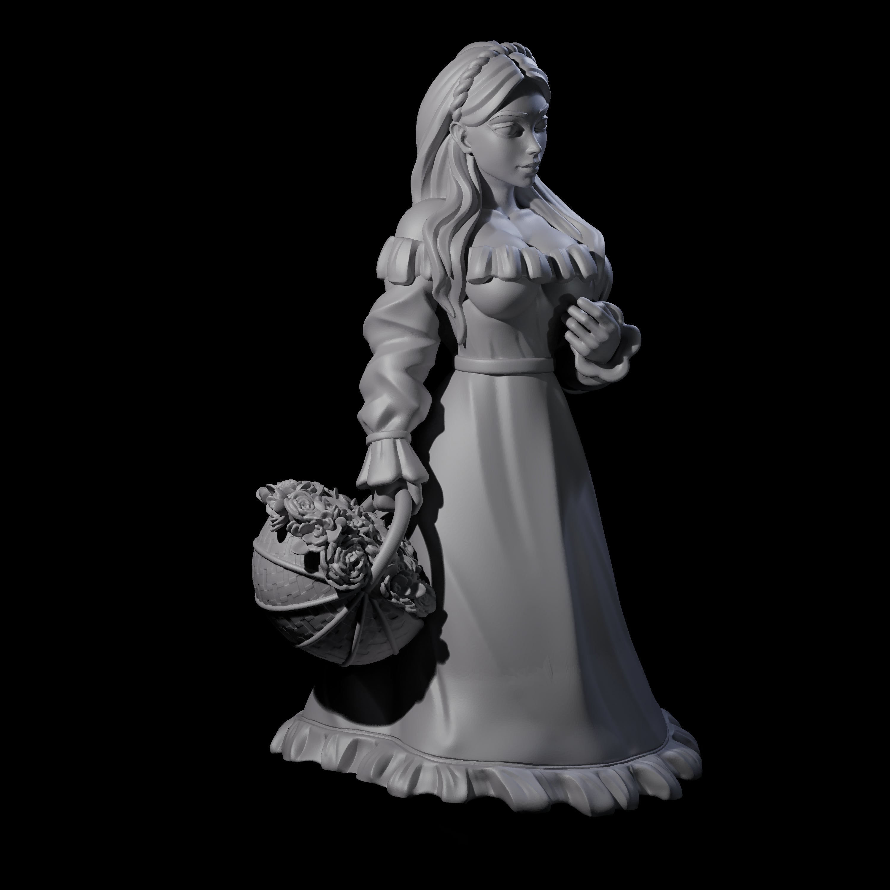 Flora - Village Flower Girl Miniature for Dungeons and Dragons, Pathfinder or other TTRPGs