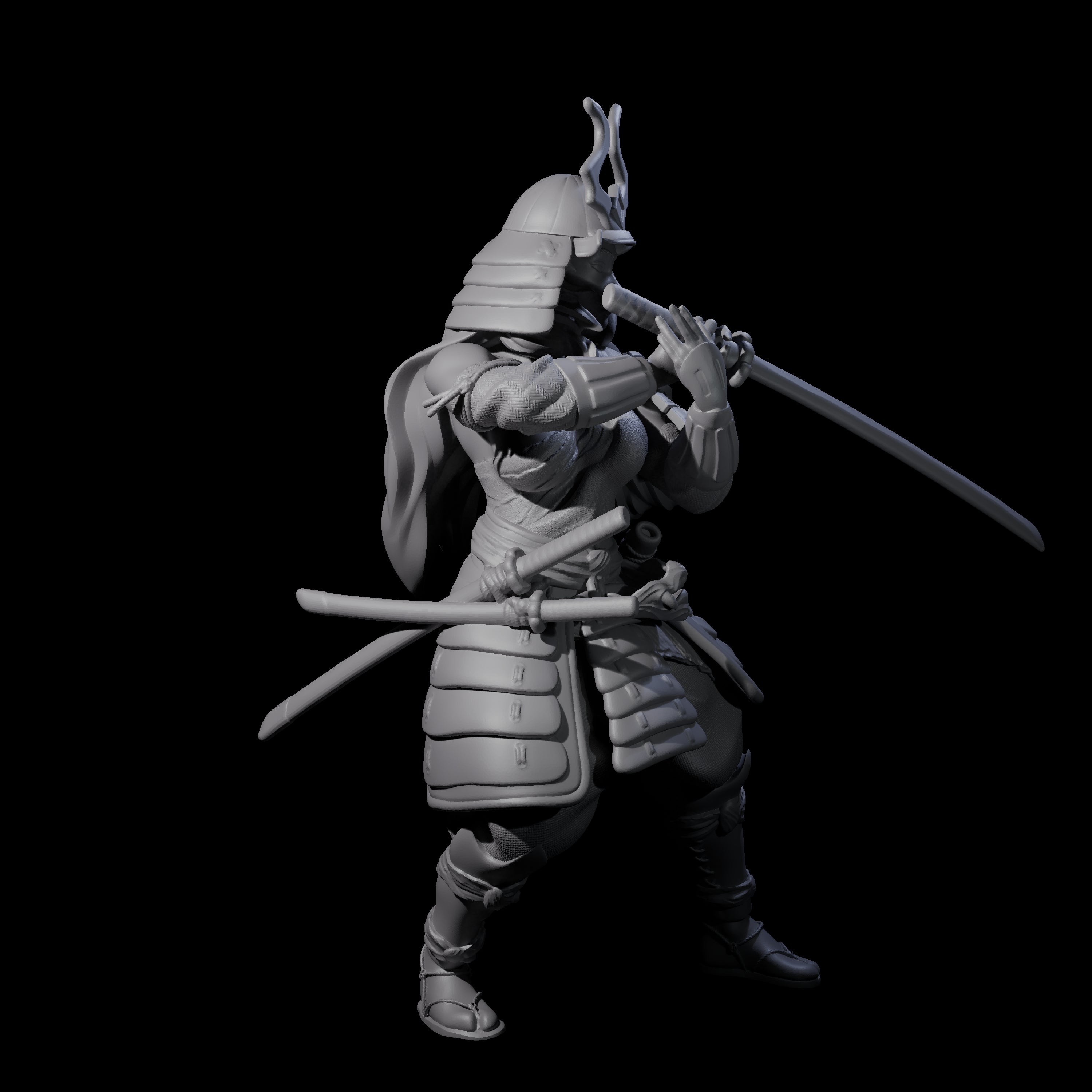 Flowing Katana Samuari Miniature for Dungeons and Dragons, Pathfinder or other TTRPGs