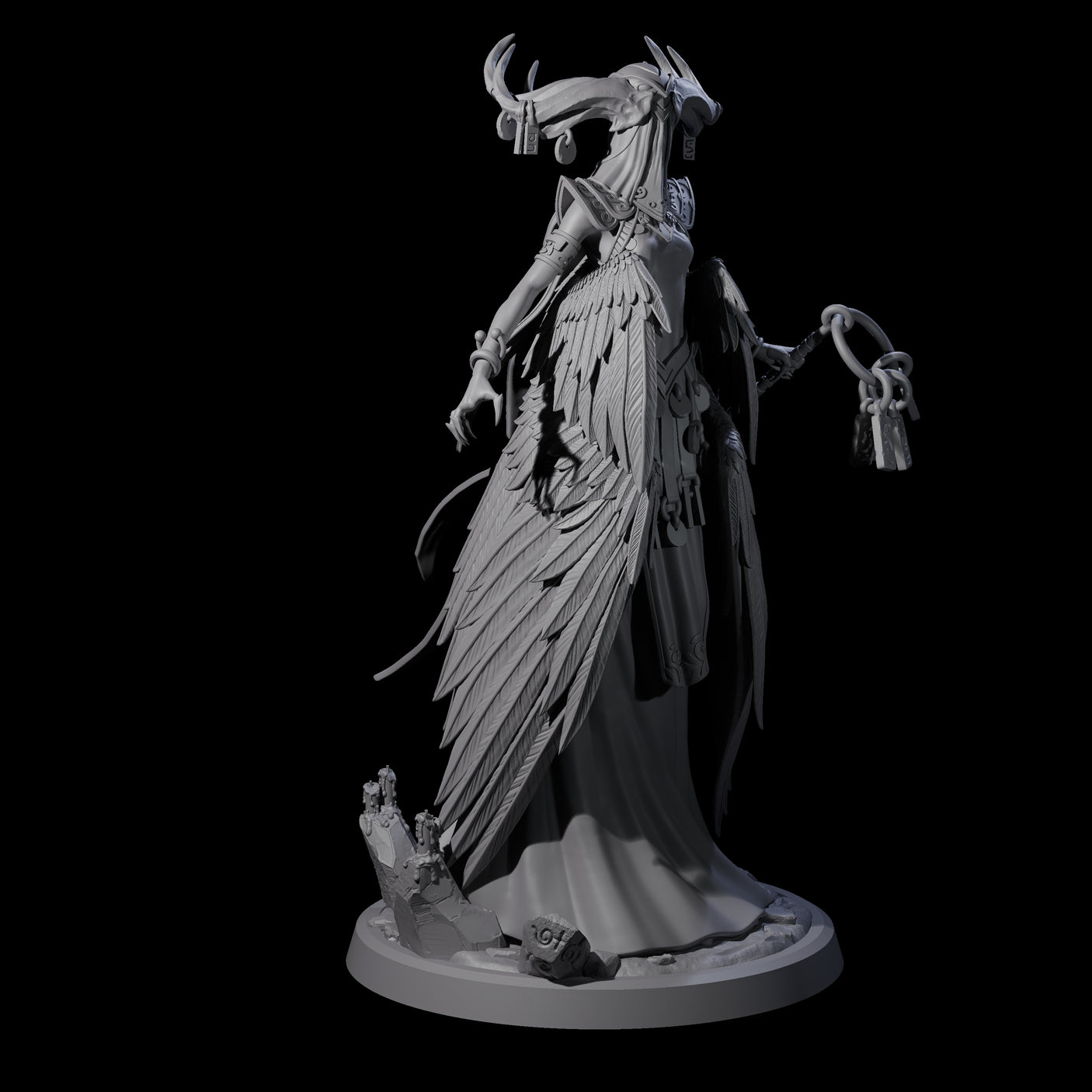 Flowing Owl Worshipping Cultist A Miniature for Dungeons and Dragons, Pathfinder or other TTRPGs