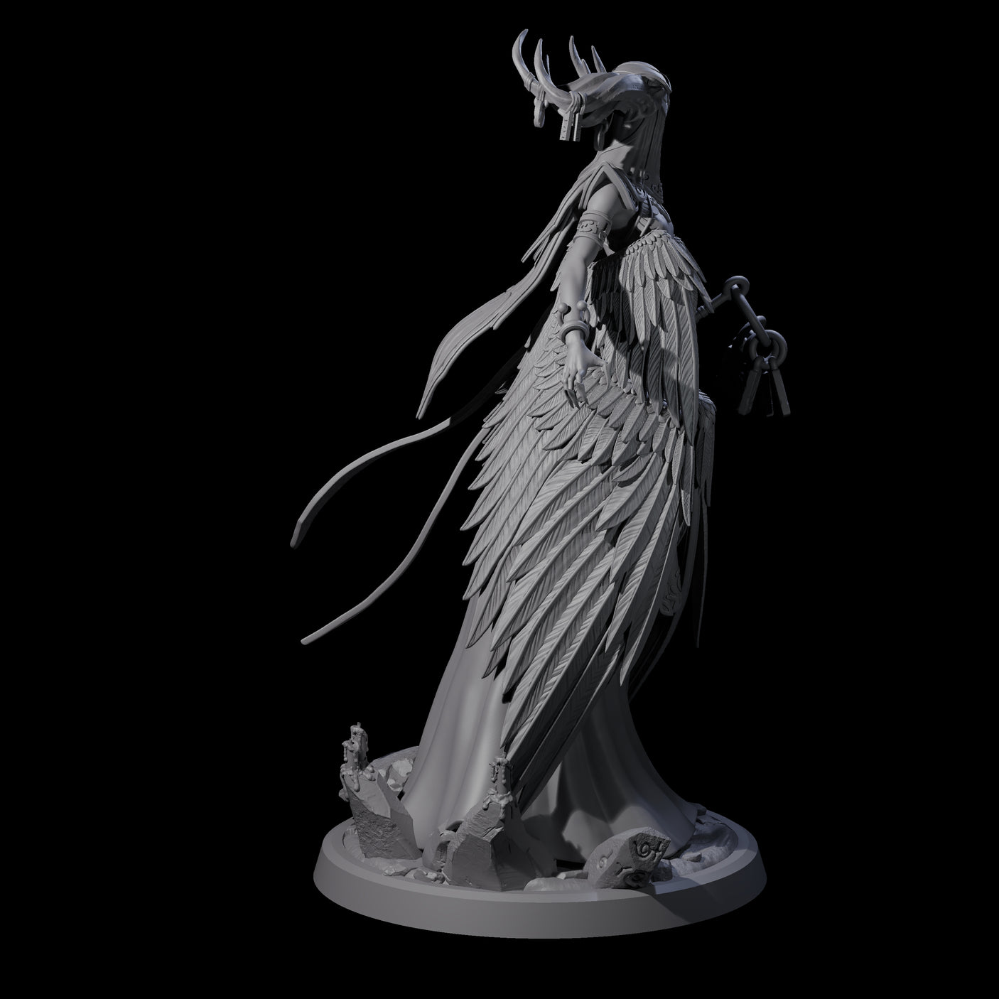 Flowing Owl Worshipping Cultist A Miniature for Dungeons and Dragons, Pathfinder or other TTRPGs