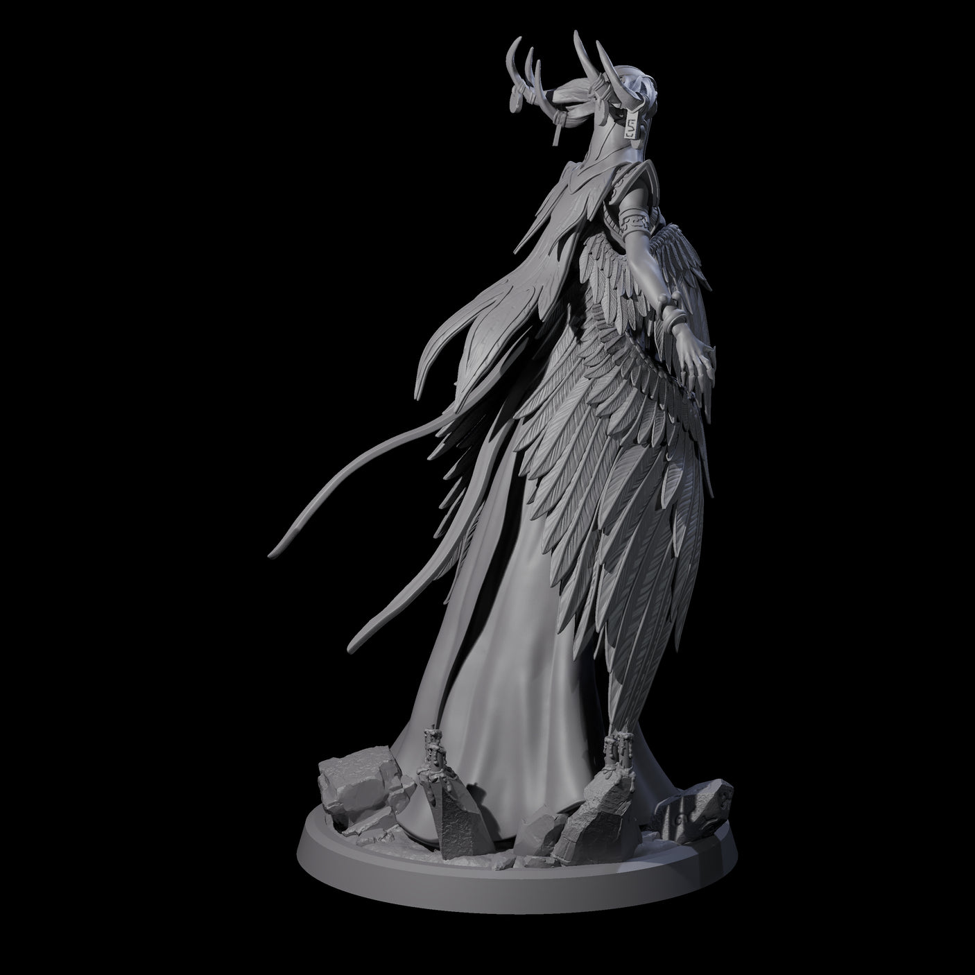 Flowing Owl Worshipping Cultist A Miniature for Dungeons and Dragons, Pathfinder or other TTRPGs
