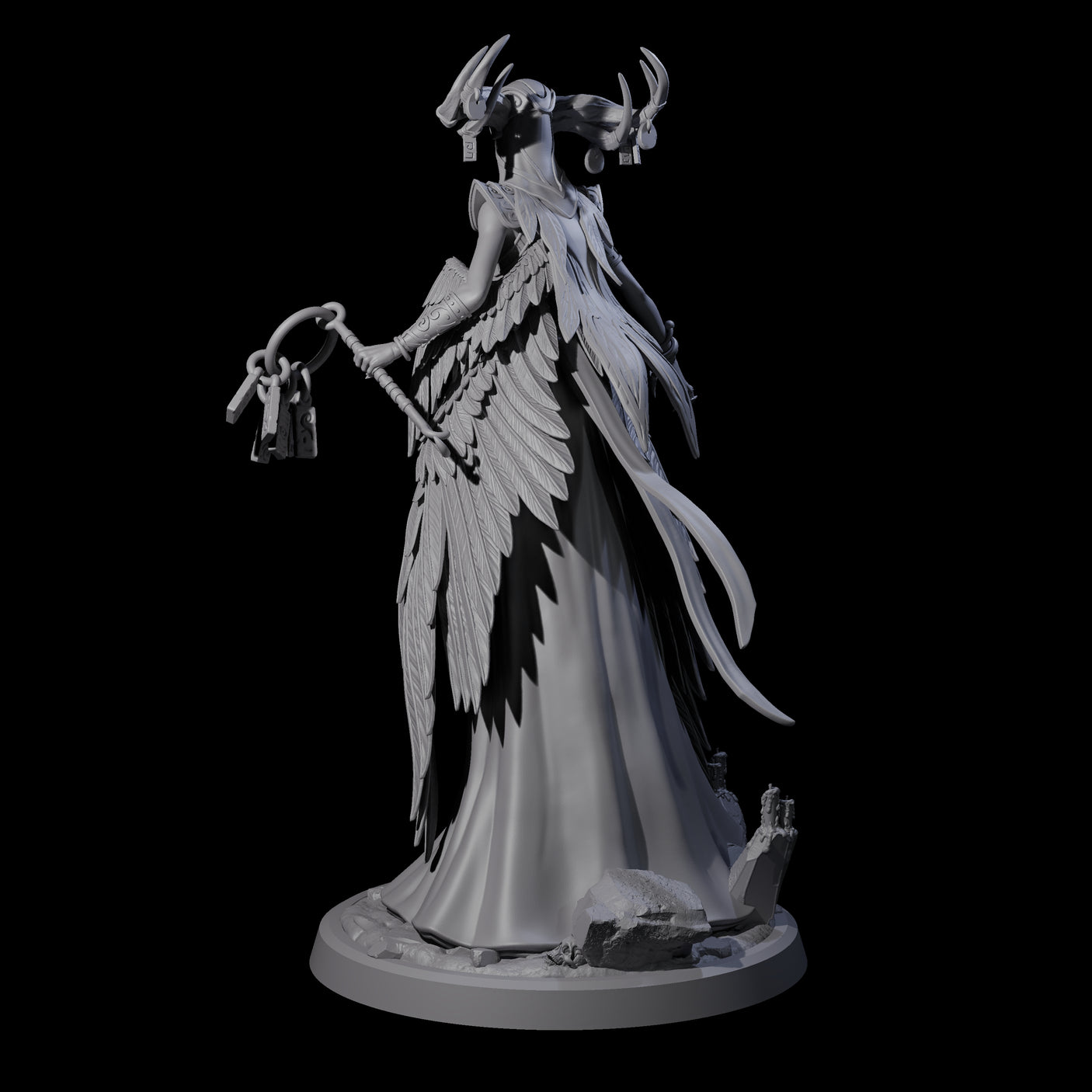 Flowing Owl Worshipping Cultist A Miniature for Dungeons and Dragons, Pathfinder or other TTRPGs