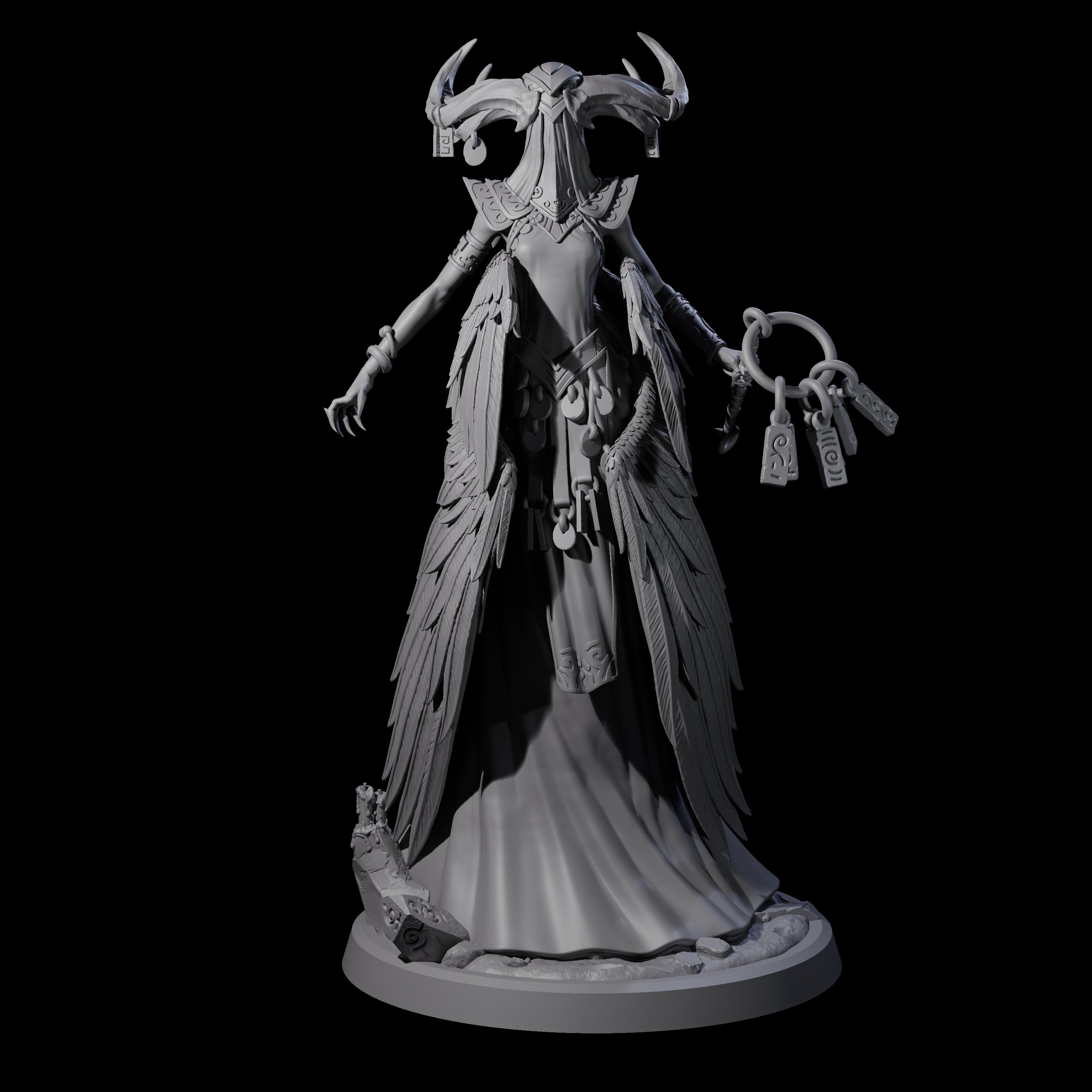 Flowing Owl Worshipping Cultist A Miniature for Dungeons and Dragons, Pathfinder or other TTRPGs