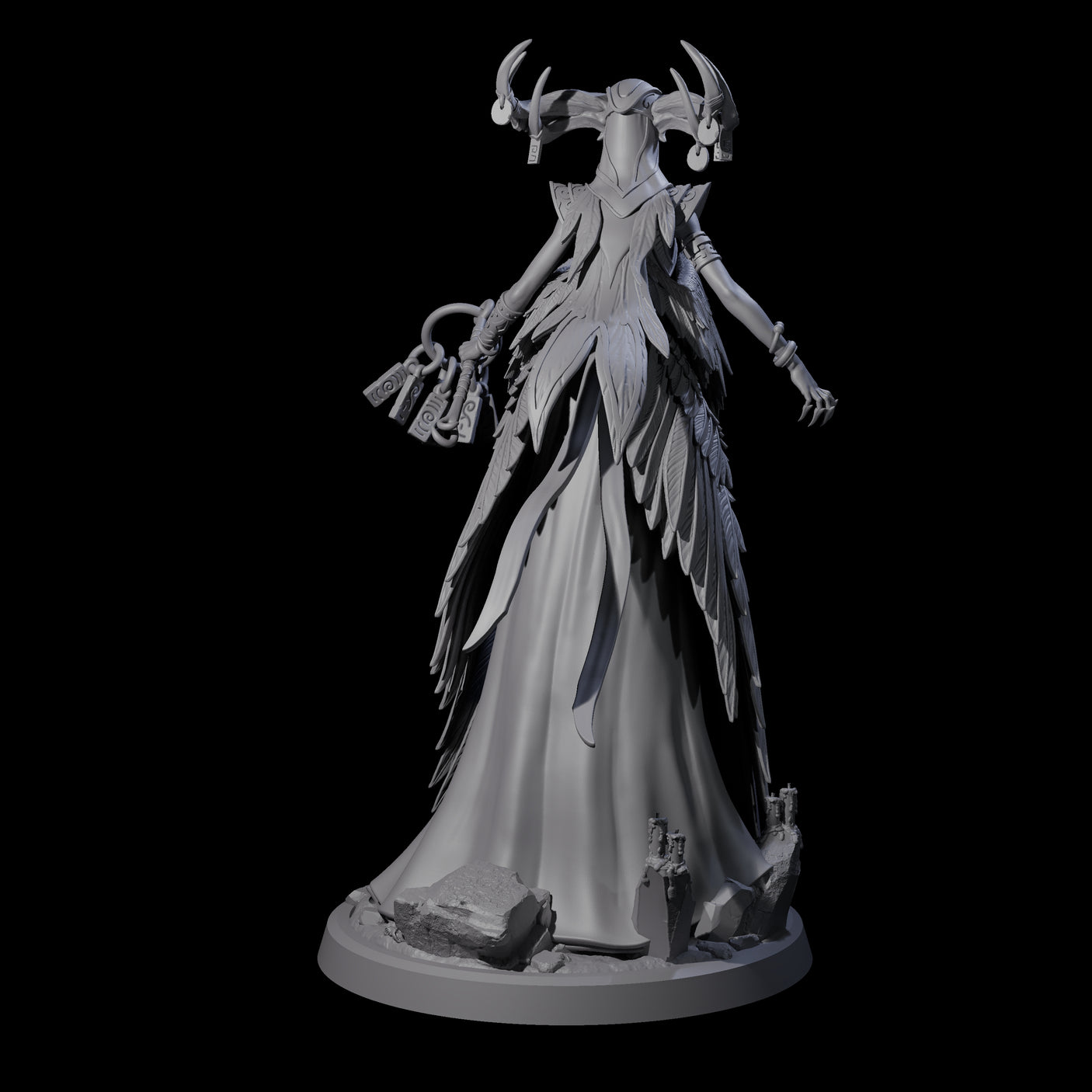 Flowing Owl Worshipping Cultist A Miniature for Dungeons and Dragons, Pathfinder or other TTRPGs