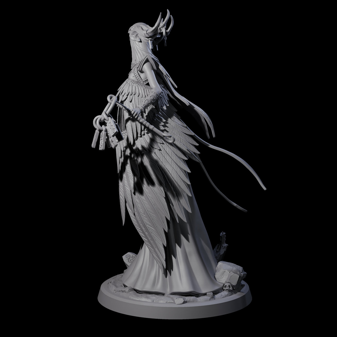 Flowing Owl Worshipping Cultist A Miniature for Dungeons and Dragons, Pathfinder or other TTRPGs