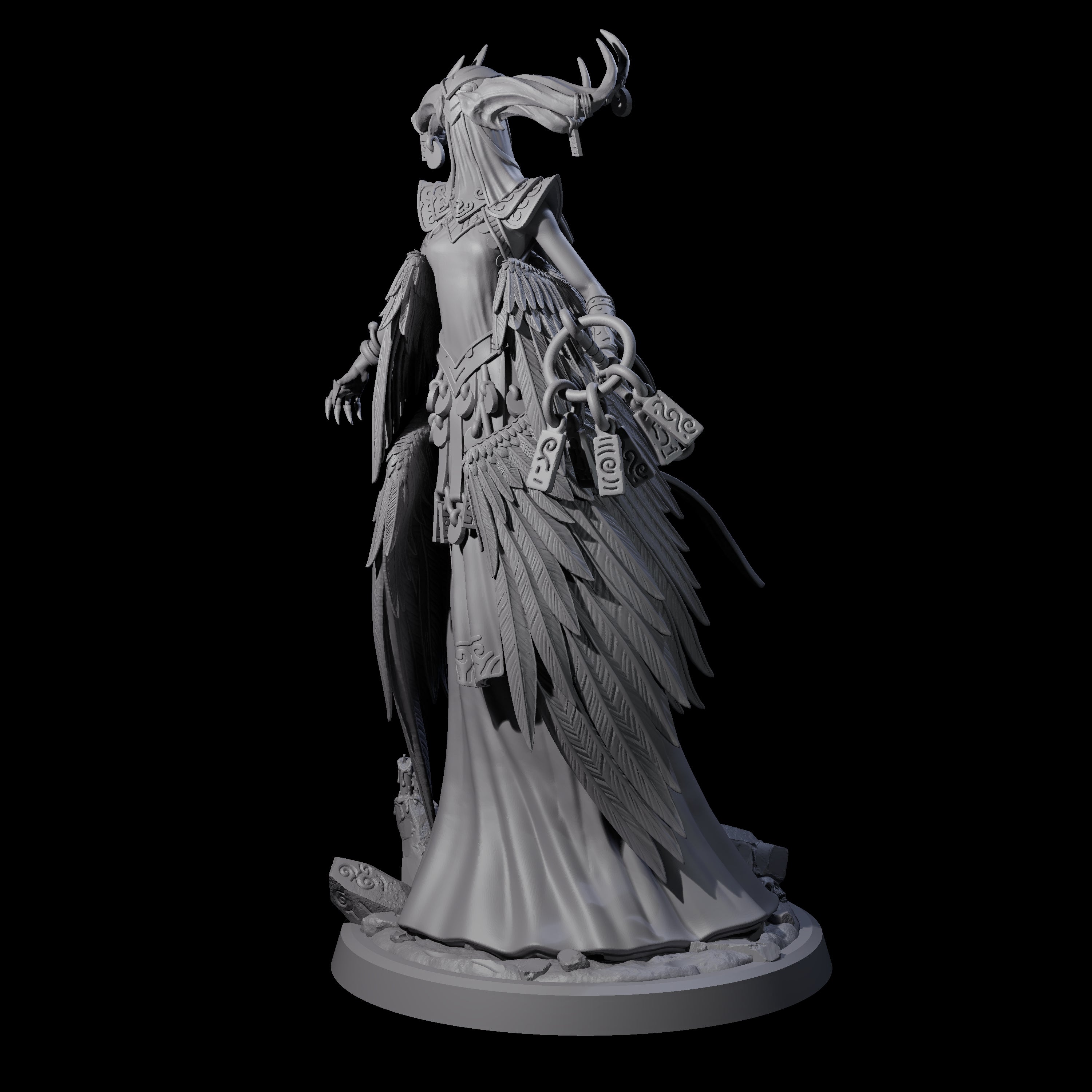 Flowing Owl Worshipping Cultist A Miniature for Dungeons and Dragons, Pathfinder or other TTRPGs