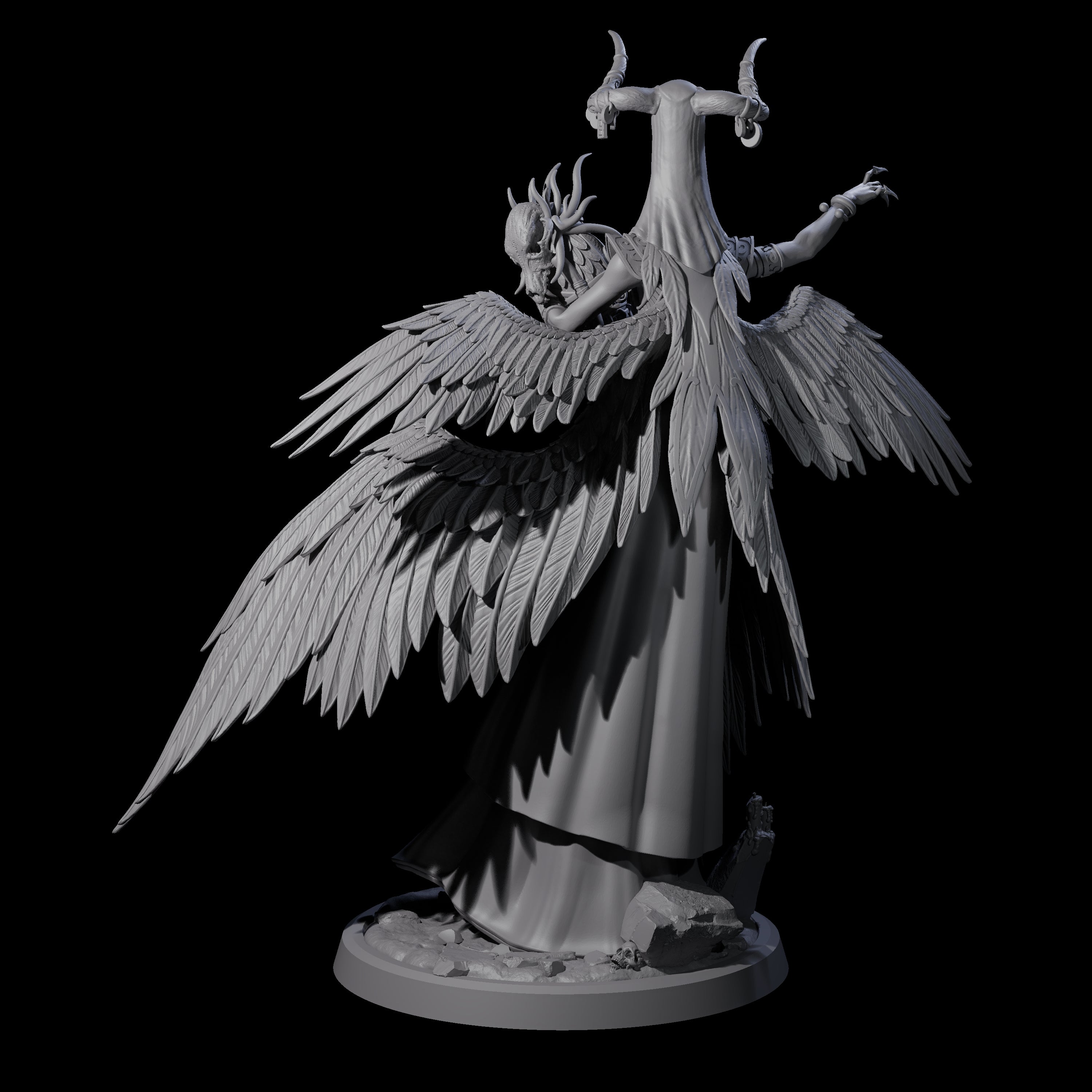 Flowing Owl Worshipping Cultist B Miniature for Dungeons and Dragons, Pathfinder or other TTRPGs