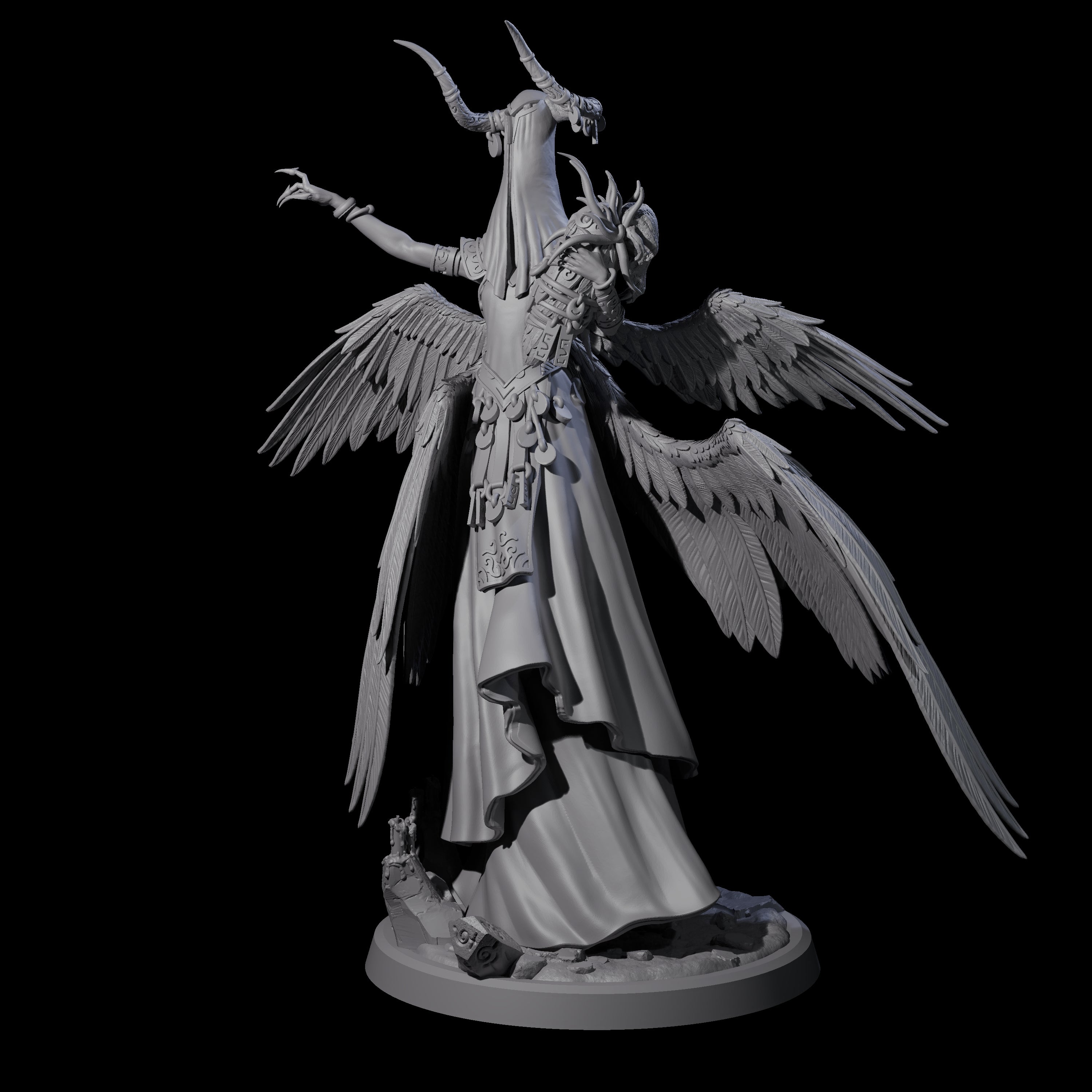 Flowing Owl Worshipping Cultist B Miniature for Dungeons and Dragons, Pathfinder or other TTRPGs