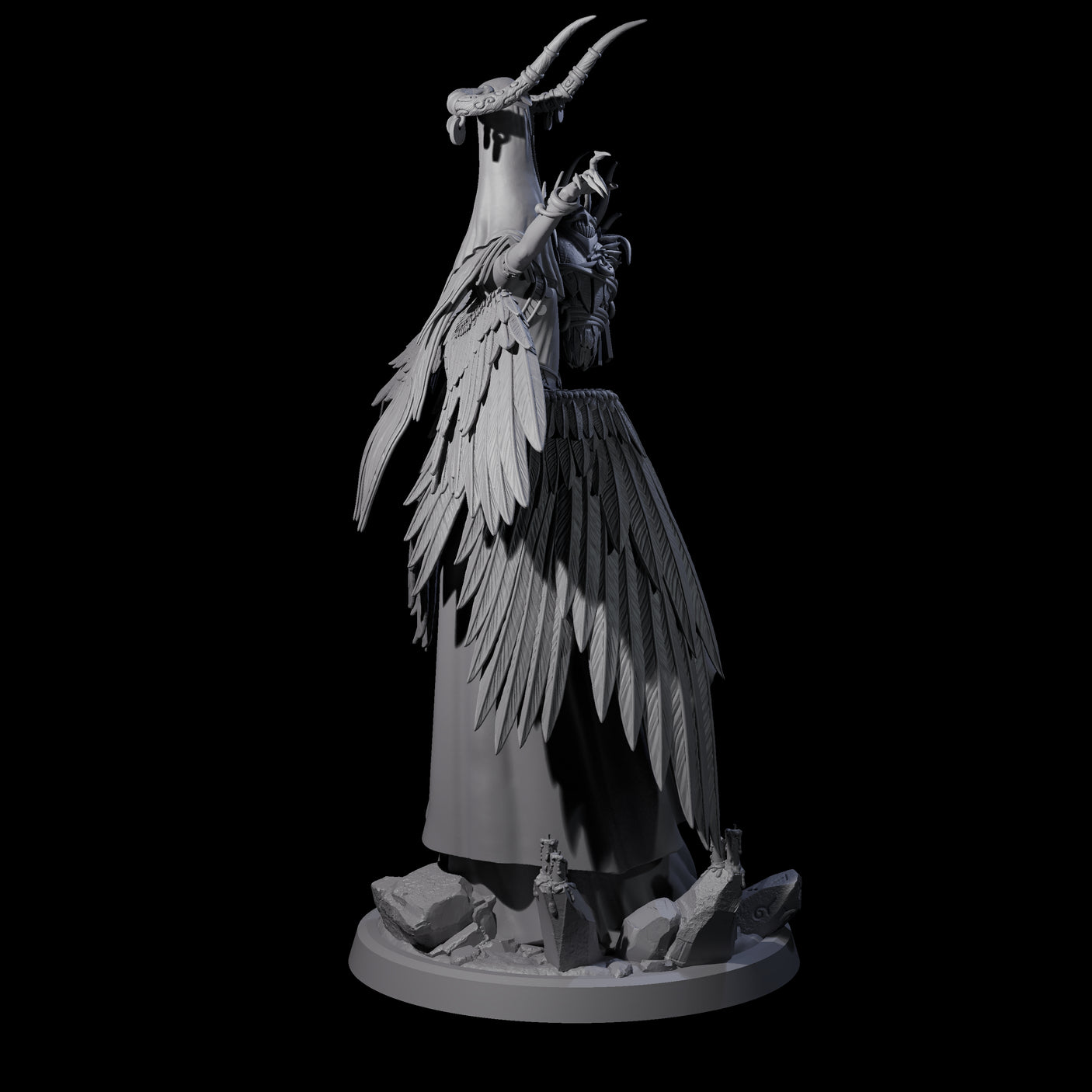 Flowing Owl Worshipping Cultist B Miniature for Dungeons and Dragons, Pathfinder or other TTRPGs
