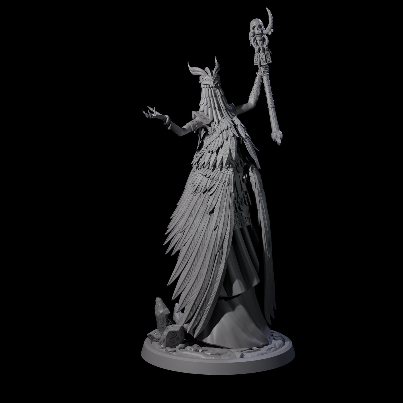 Flowing Owl Worshipping Cultist C Miniature for Dungeons and Dragons, Pathfinder or other TTRPGs