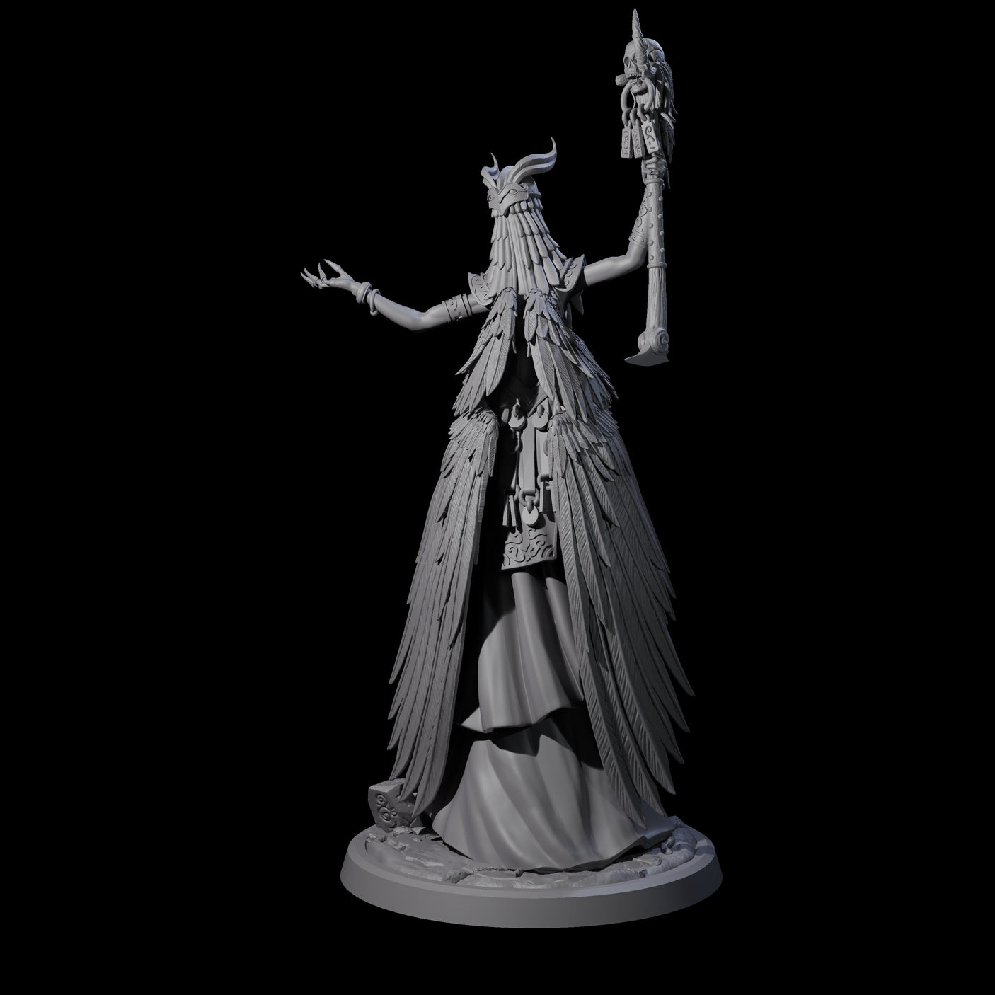 Flowing Owl Worshipping Cultist C Miniature for Dungeons and Dragons, Pathfinder or other TTRPGs