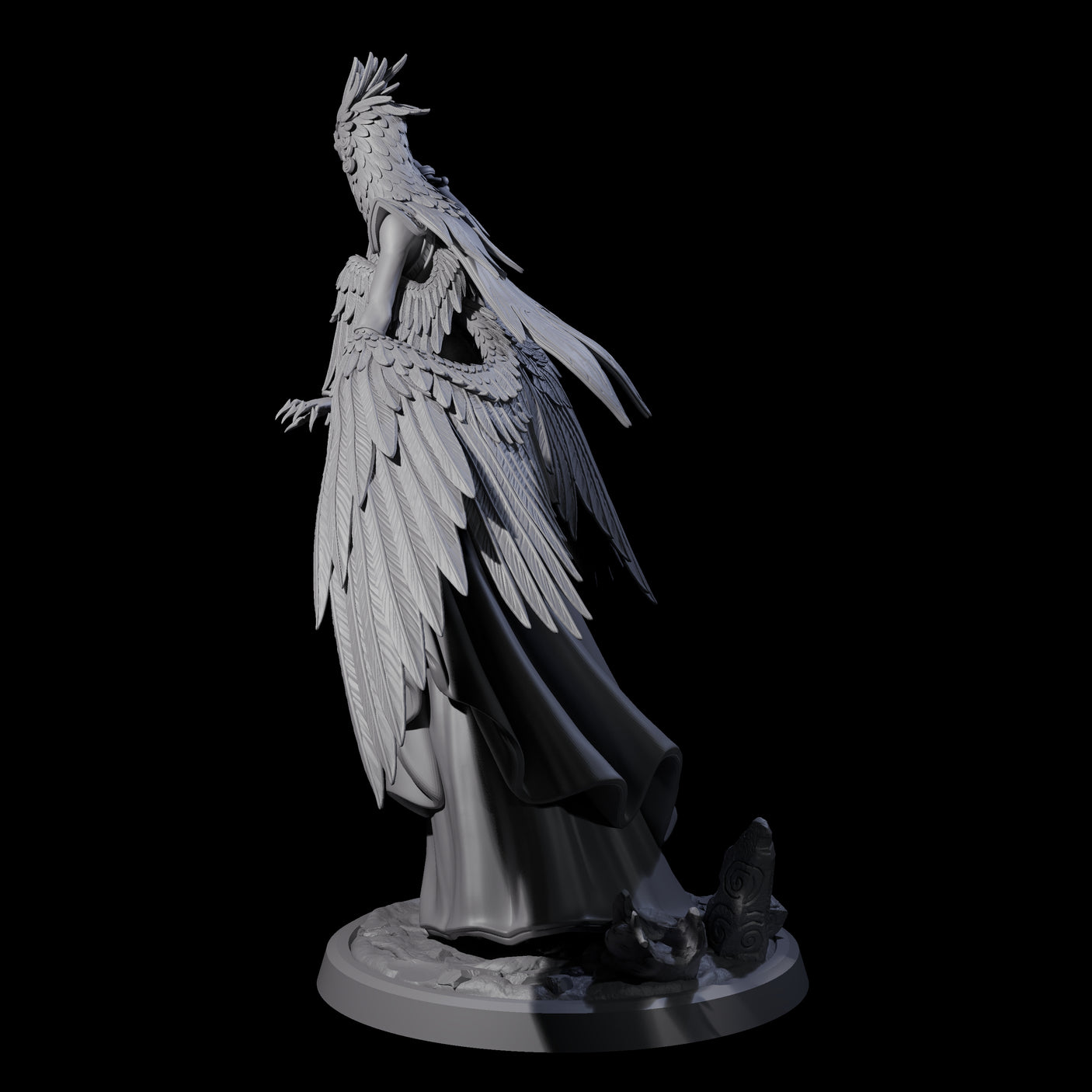 Flowing Owl Worshipping Cultist D Miniature for Dungeons and Dragons, Pathfinder or other TTRPGs