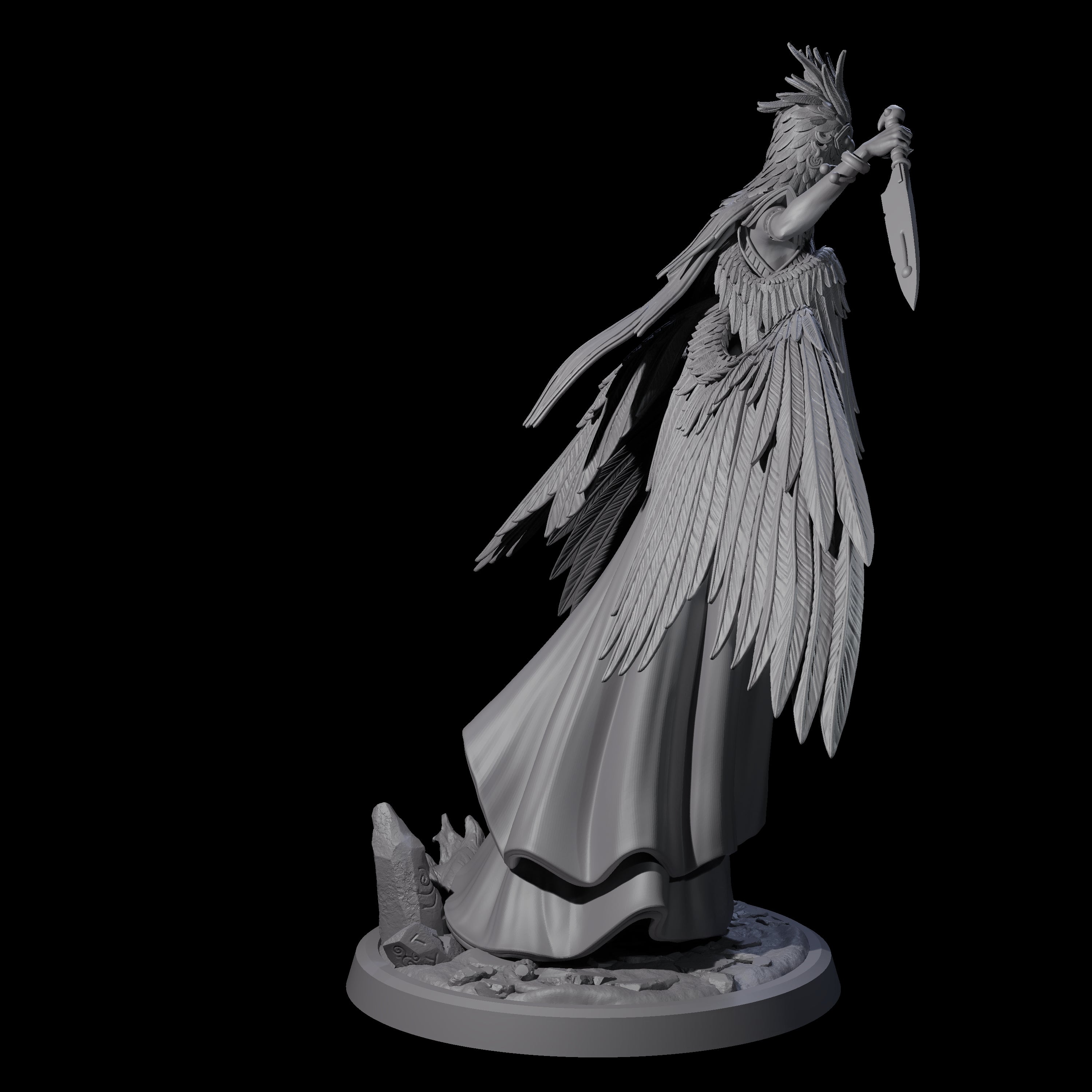 Flowing Owl Worshipping Cultist D Miniature for Dungeons and Dragons, Pathfinder or other TTRPGs