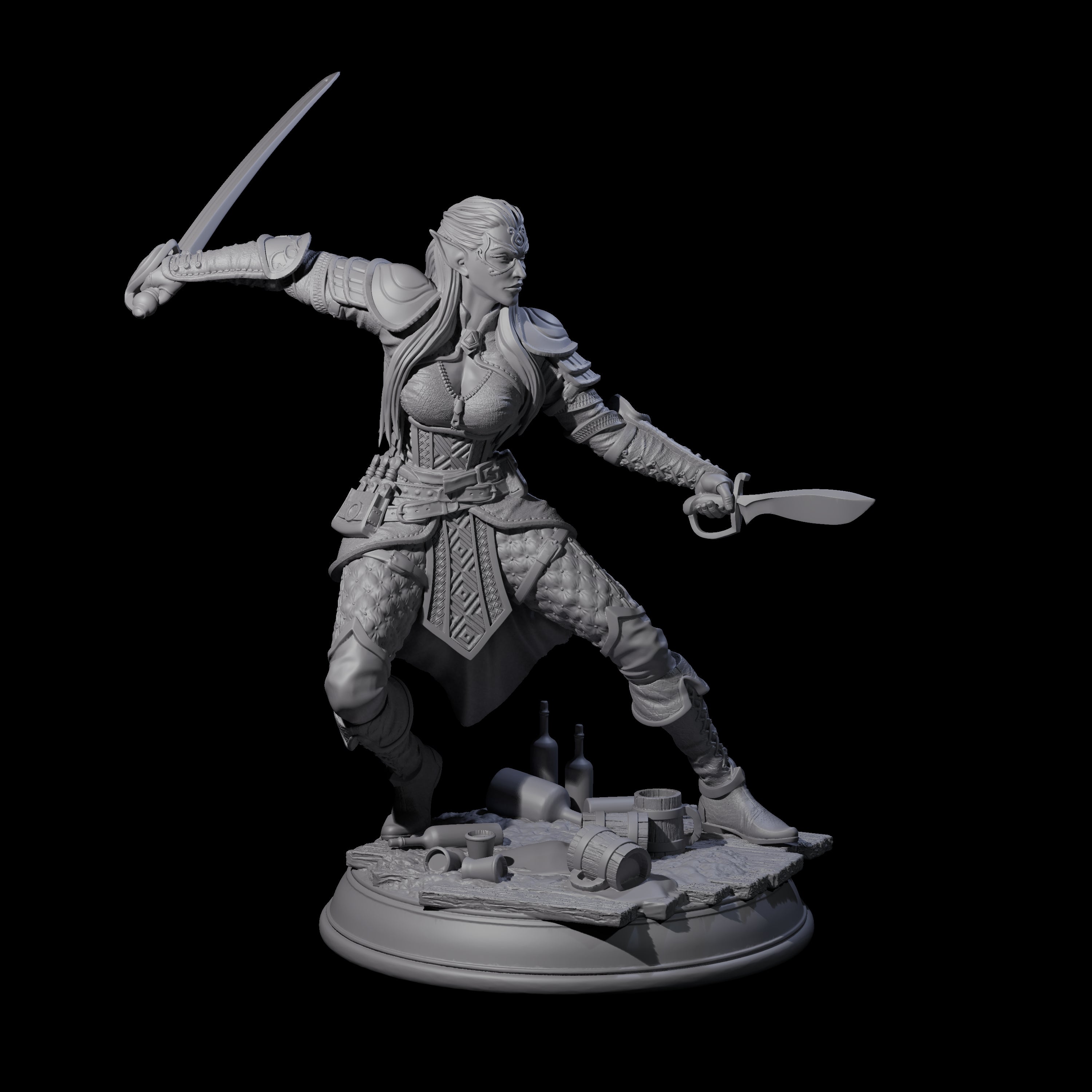Fluid Sword Dancer Miniature for Dungeons and Dragons, Pathfinder or other TTRPGs