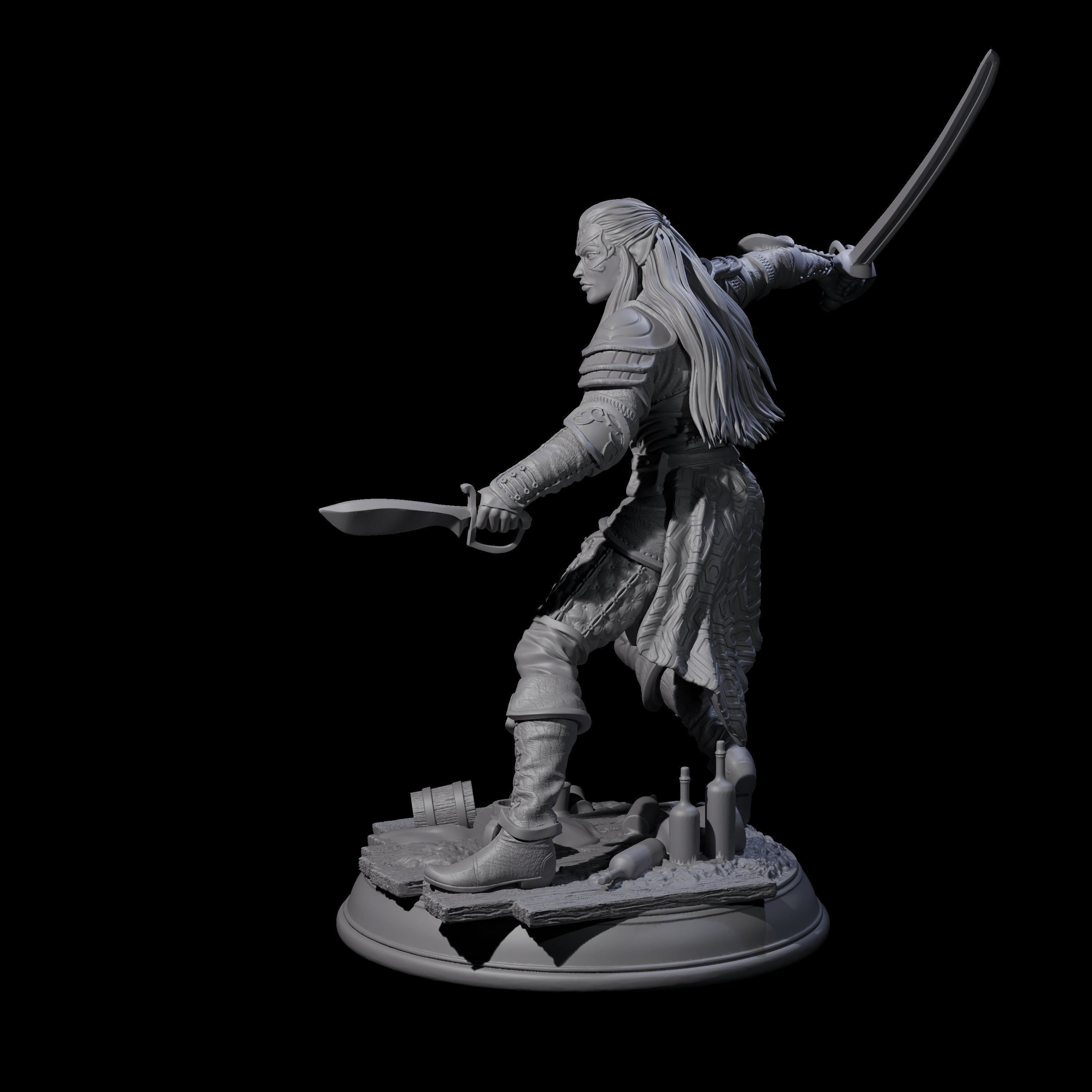 Fluid Sword Dancer Miniature for Dungeons and Dragons, Pathfinder or other TTRPGs