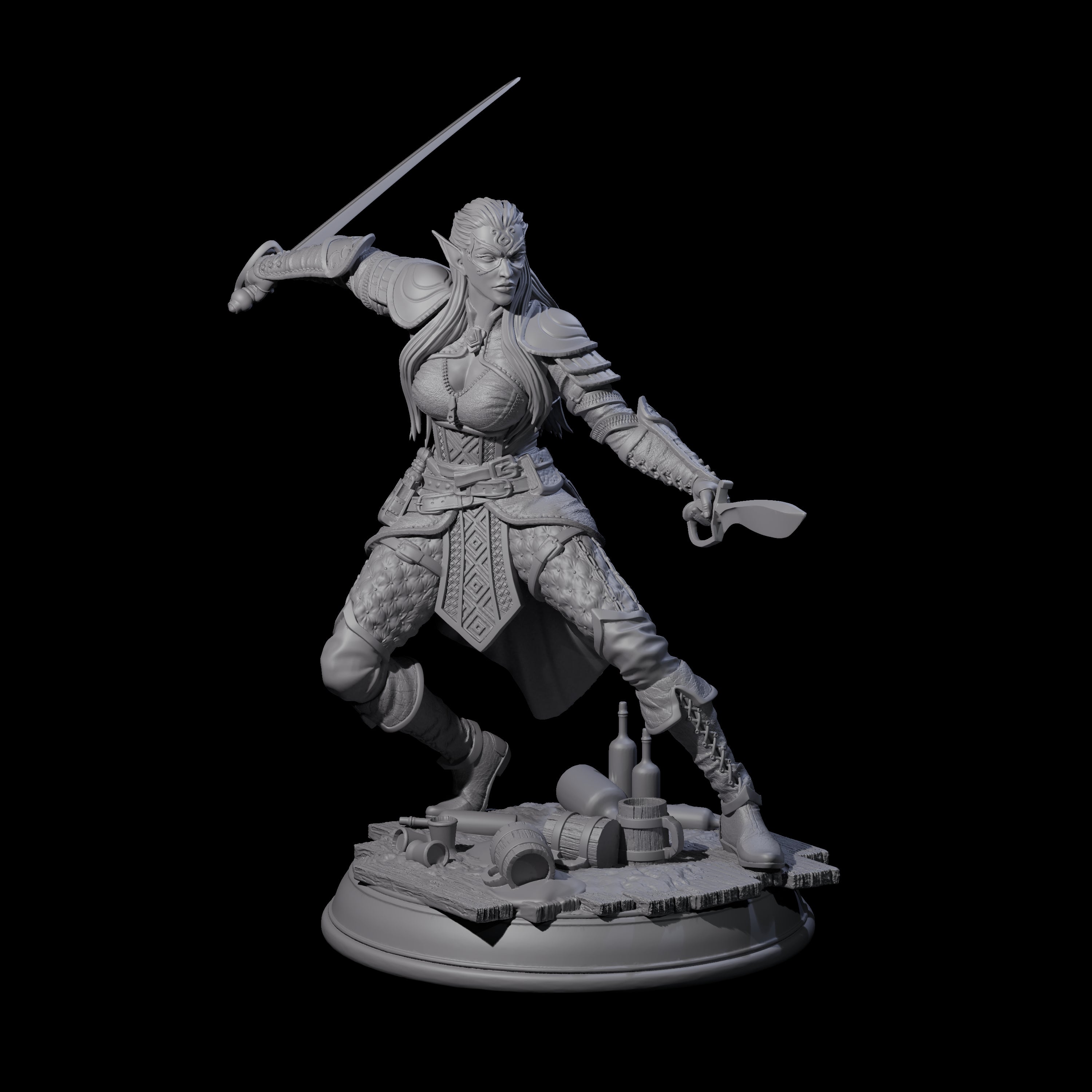 Fluid Sword Dancer Miniature for Dungeons and Dragons, Pathfinder or other TTRPGs