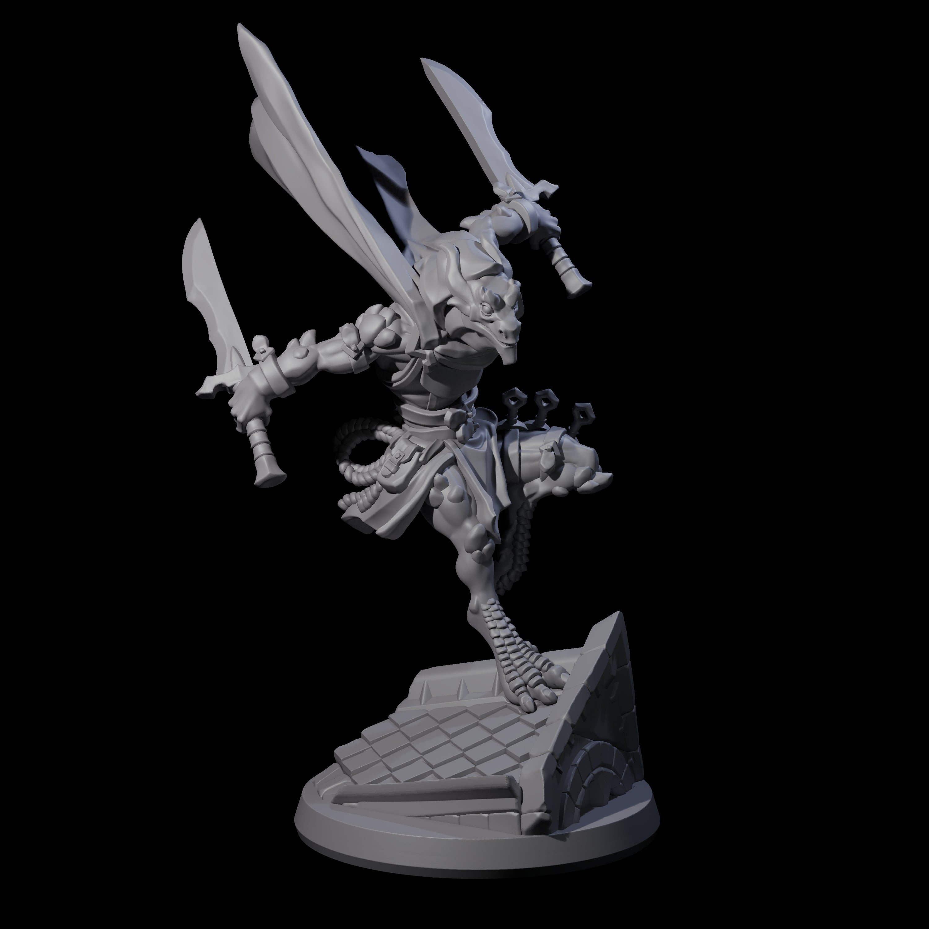 Fluttering Dragonborn Rogue Miniature for Dungeons and Dragons, Pathfinder or other TTRPGs