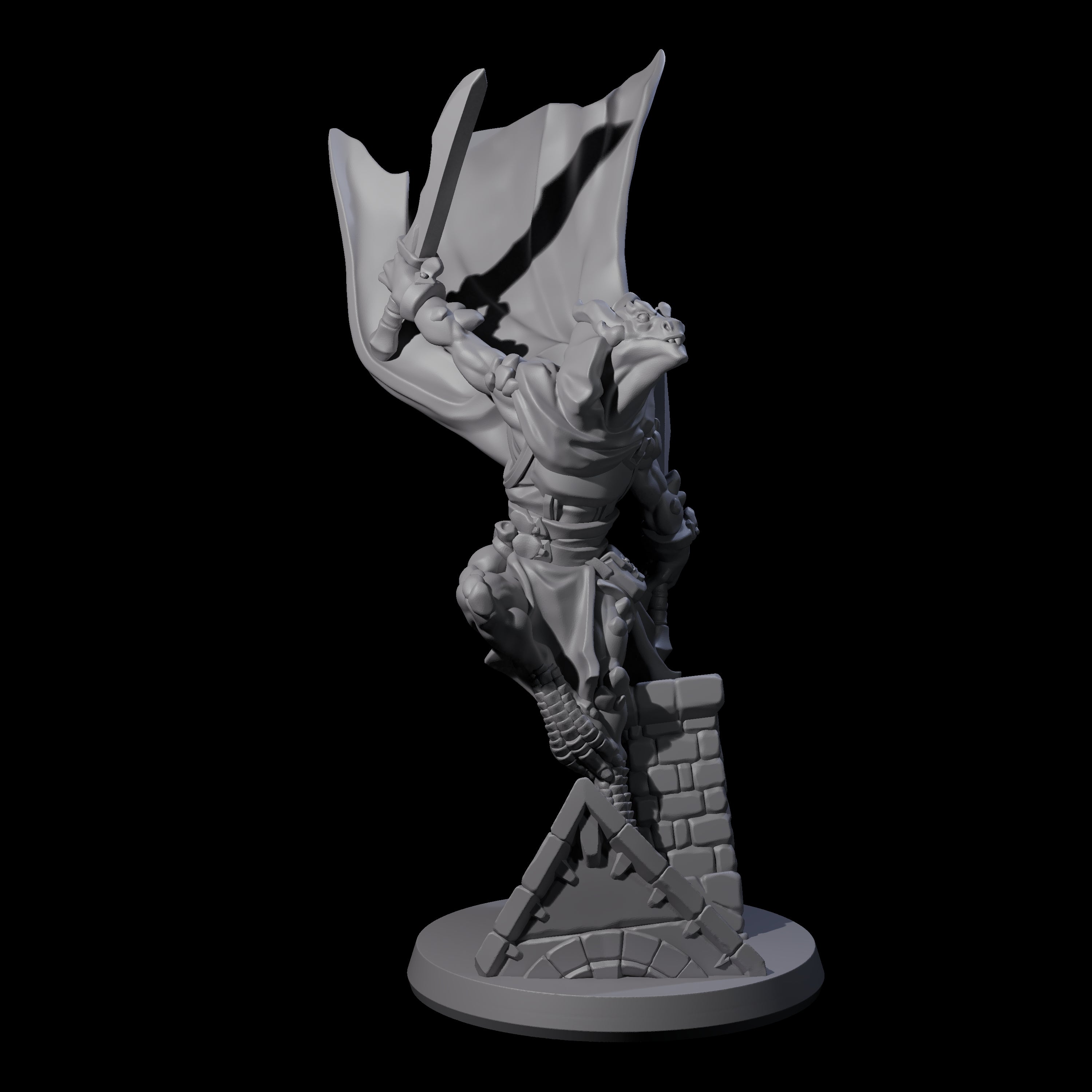 Fluttering Dragonborn Rogue Miniature for Dungeons and Dragons, Pathfinder or other TTRPGs