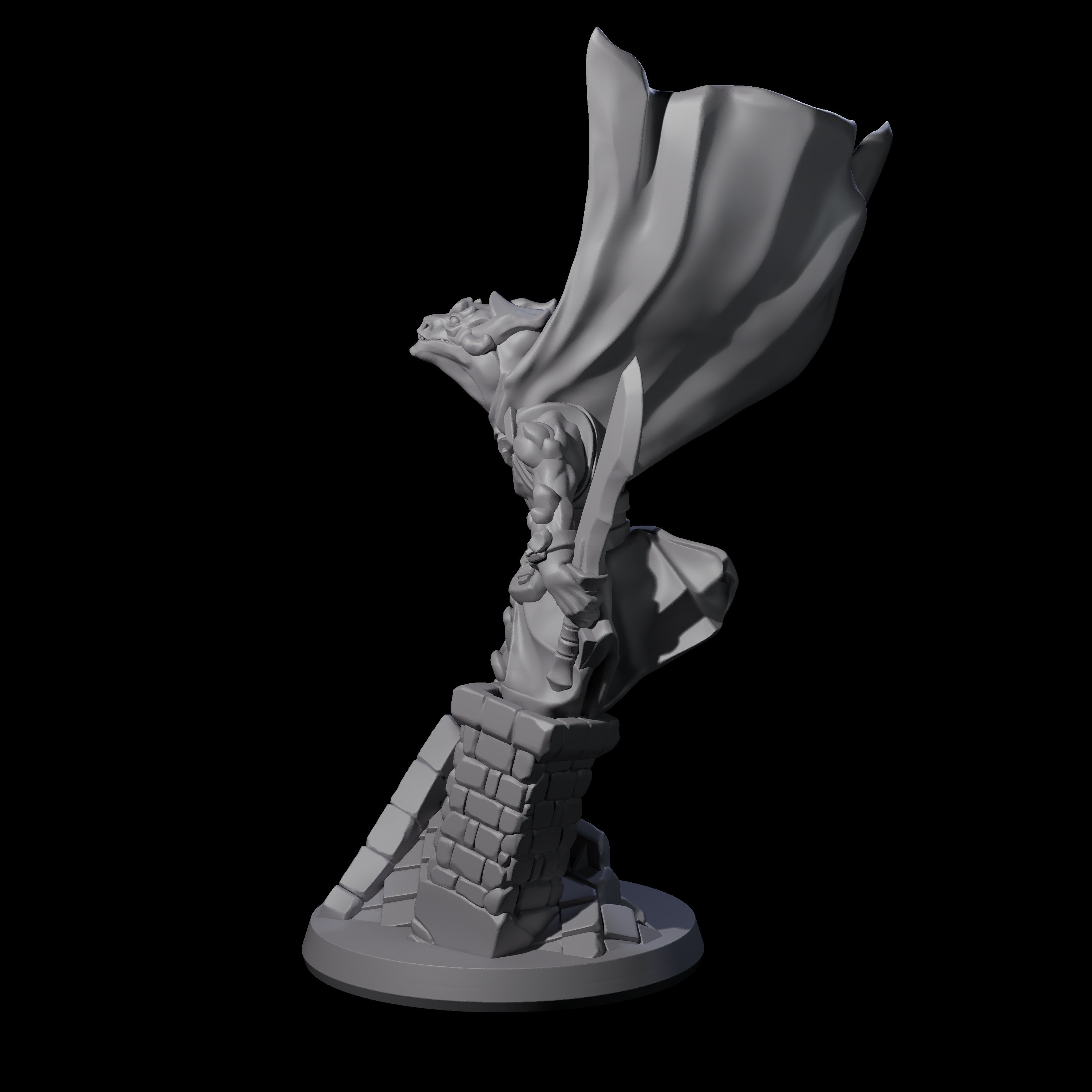 Fluttering Dragonborn Rogue Miniature for Dungeons and Dragons, Pathfinder or other TTRPGs