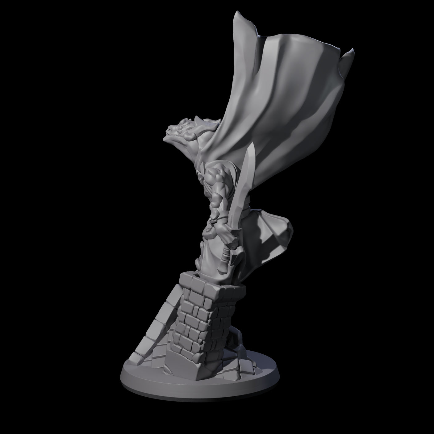 Fluttering Dragonborn Rogue Miniature for Dungeons and Dragons, Pathfinder or other TTRPGs