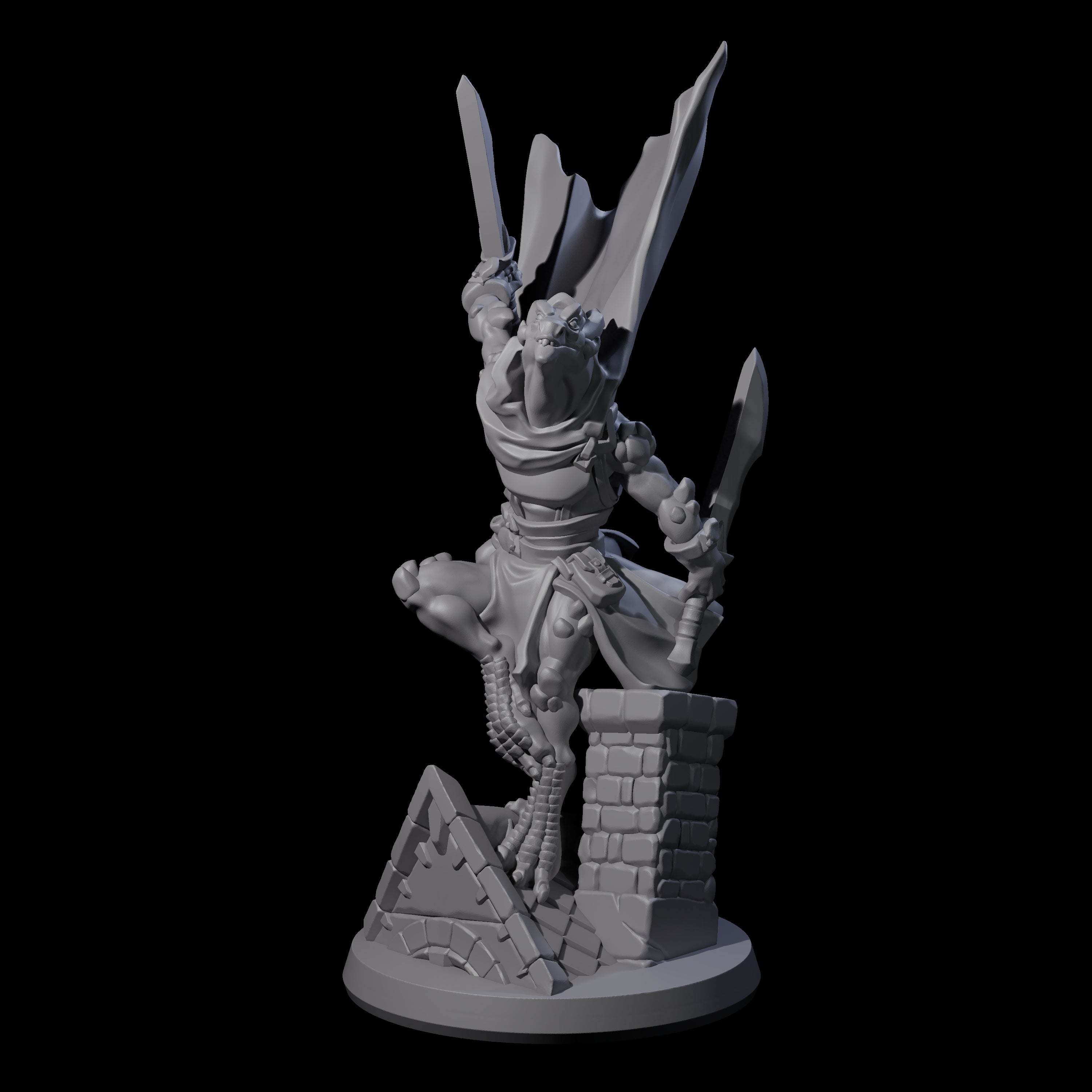Fluttering Dragonborn Rogue Miniature for Dungeons and Dragons, Pathfinder or other TTRPGs