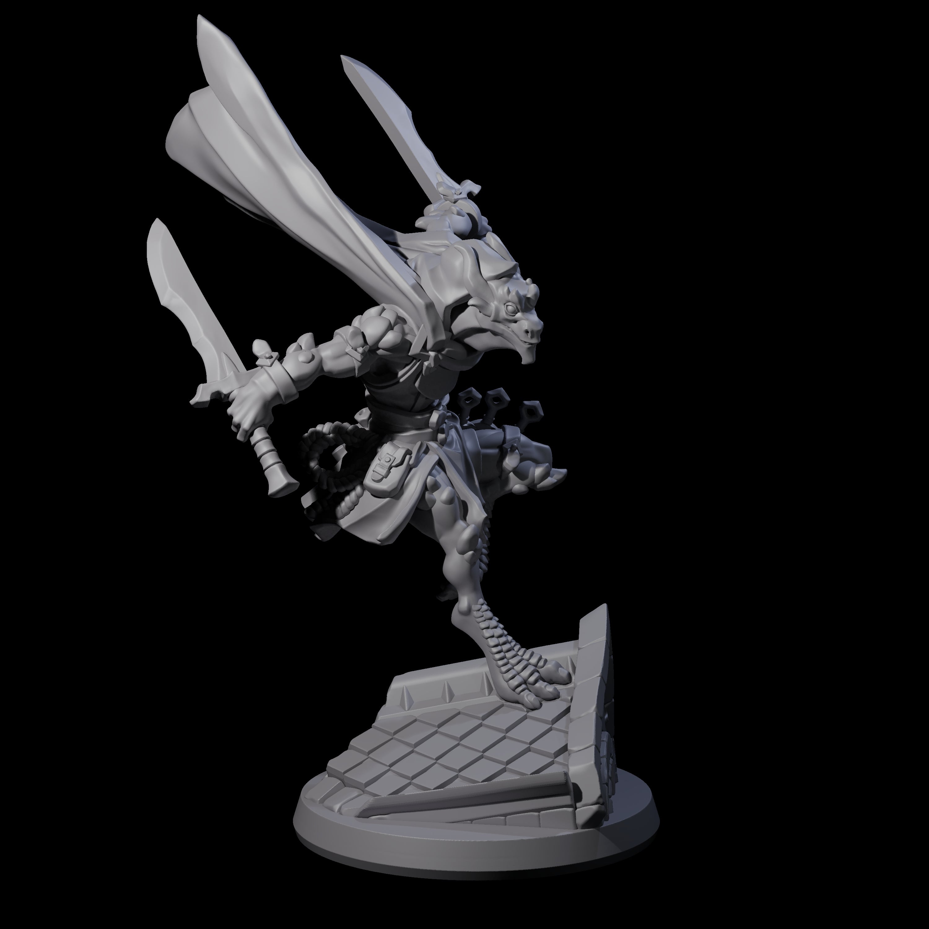 Fluttering Dragonborn Rogue Miniature for Dungeons and Dragons, Pathfinder or other TTRPGs