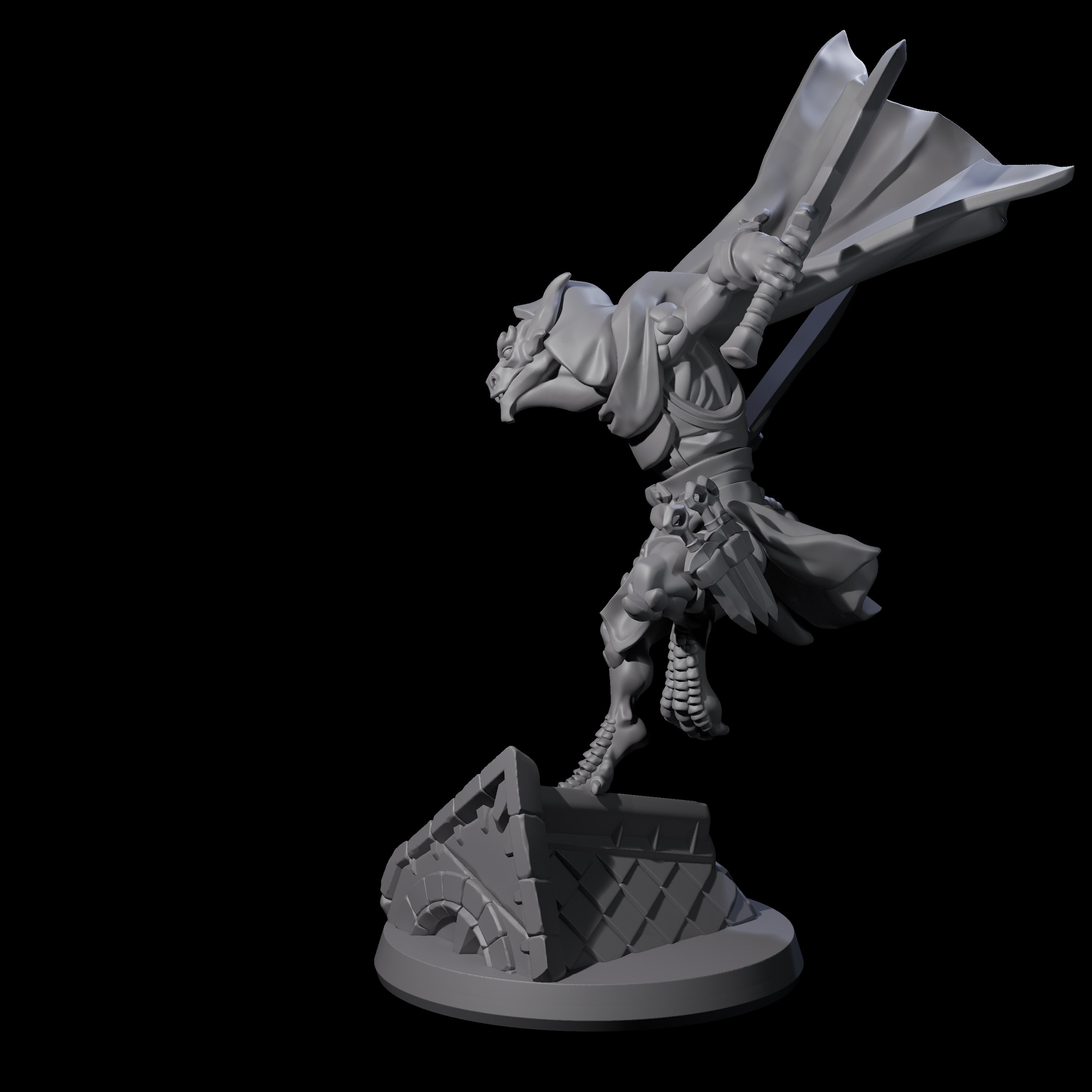 Fluttering Dragonborn Rogue Miniature for Dungeons and Dragons, Pathfinder or other TTRPGs