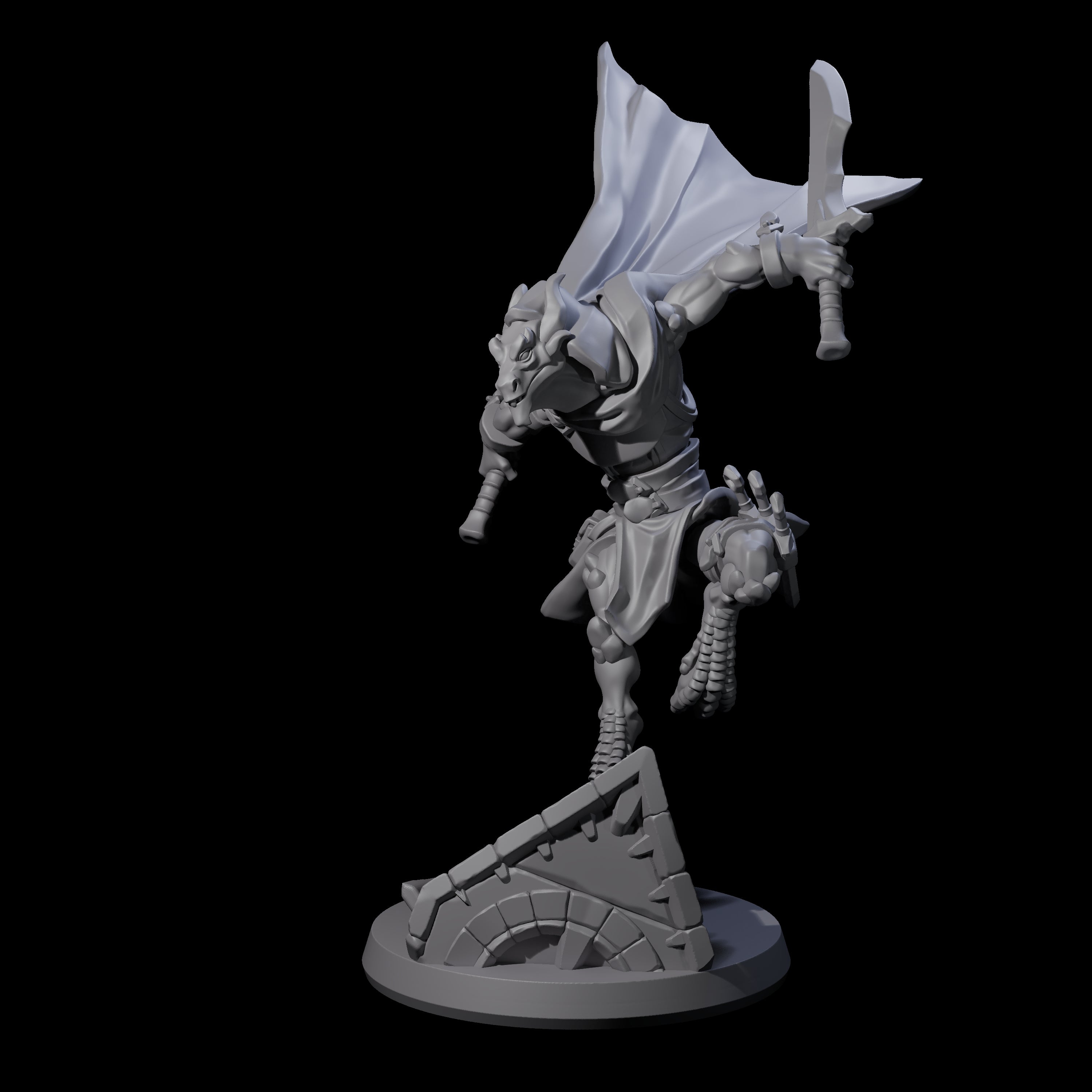Fluttering Dragonborn Rogue Miniature for Dungeons and Dragons, Pathfinder or other TTRPGs