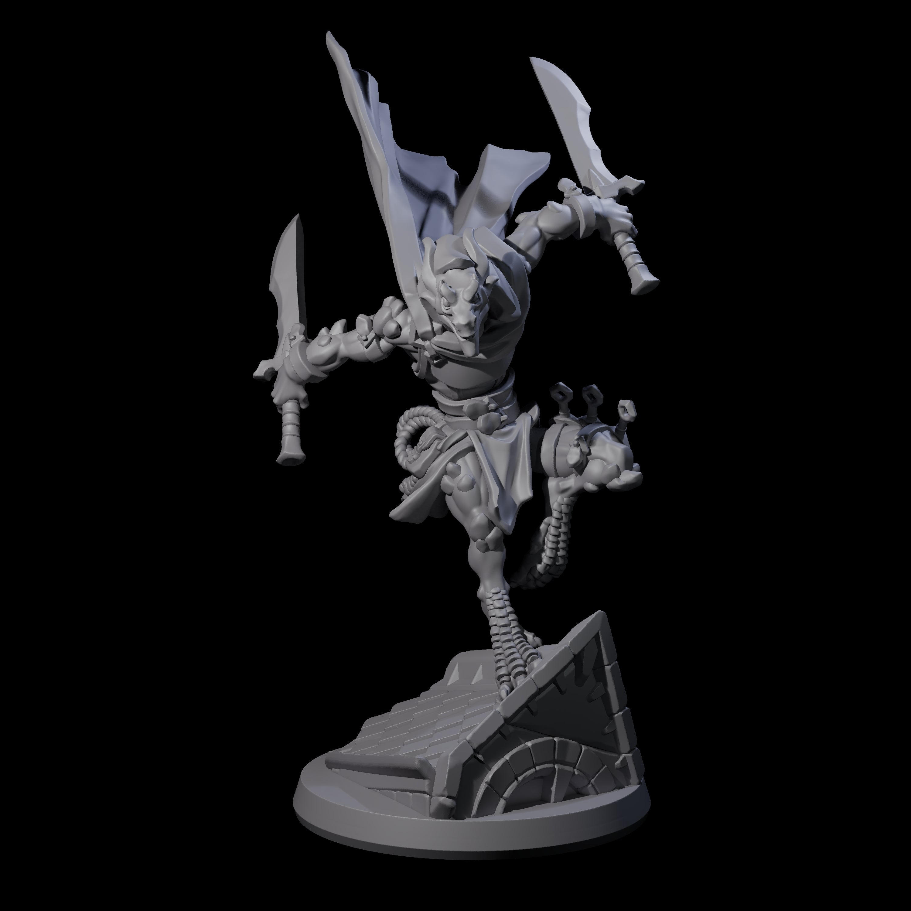 Fluttering Dragonborn Rogue Miniature for Dungeons and Dragons, Pathfinder or other TTRPGs