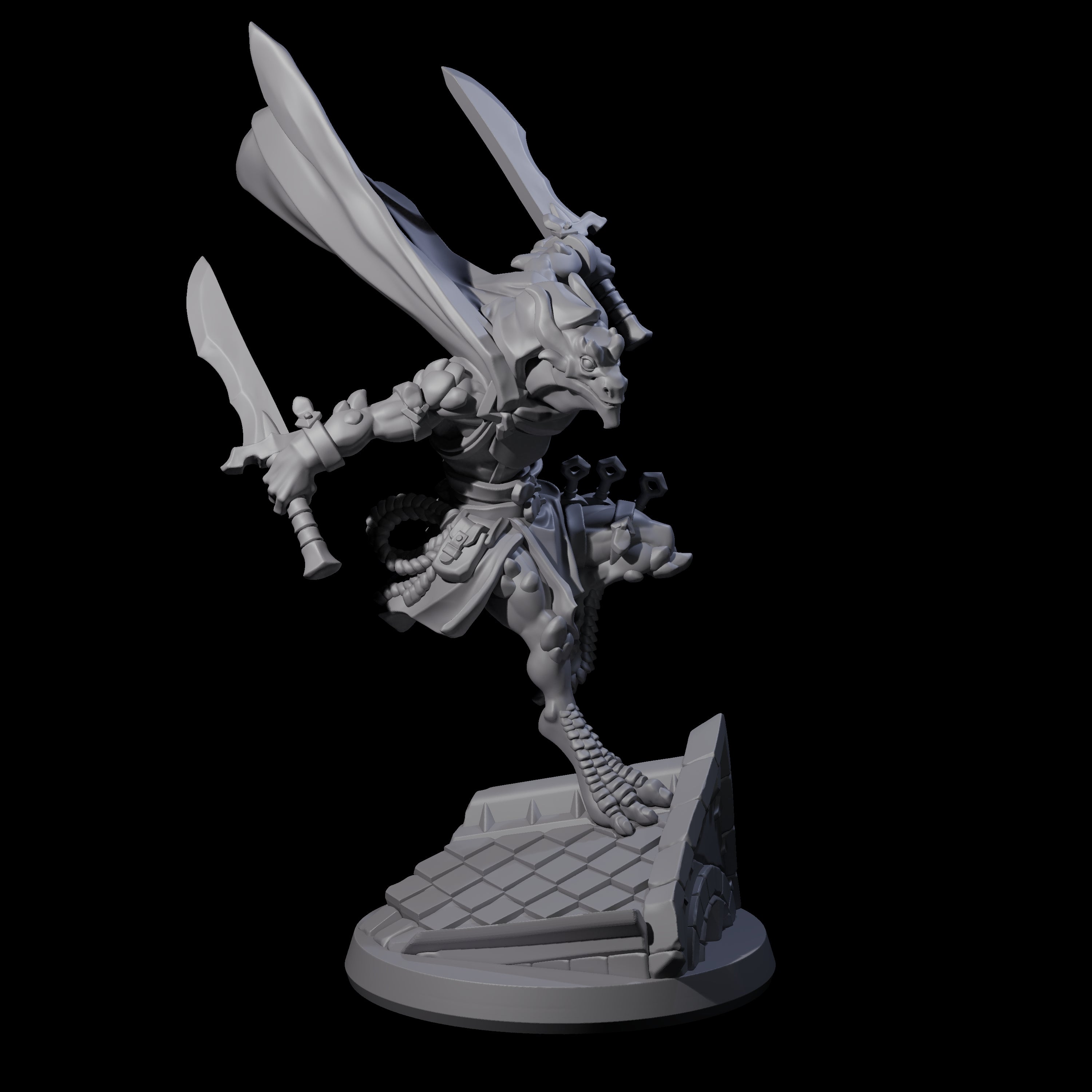 Fluttering Dragonborn Rogue Miniature for Dungeons and Dragons, Pathfinder or other TTRPGs