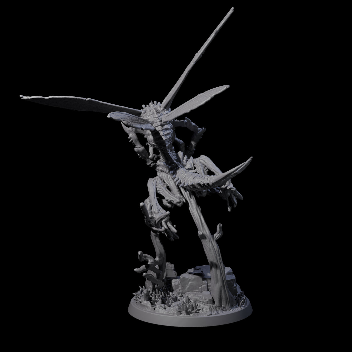 Fluttering Mi-Go Flyer Miniature for Dungeons and Dragons, Pathfinder or other TTRPGs