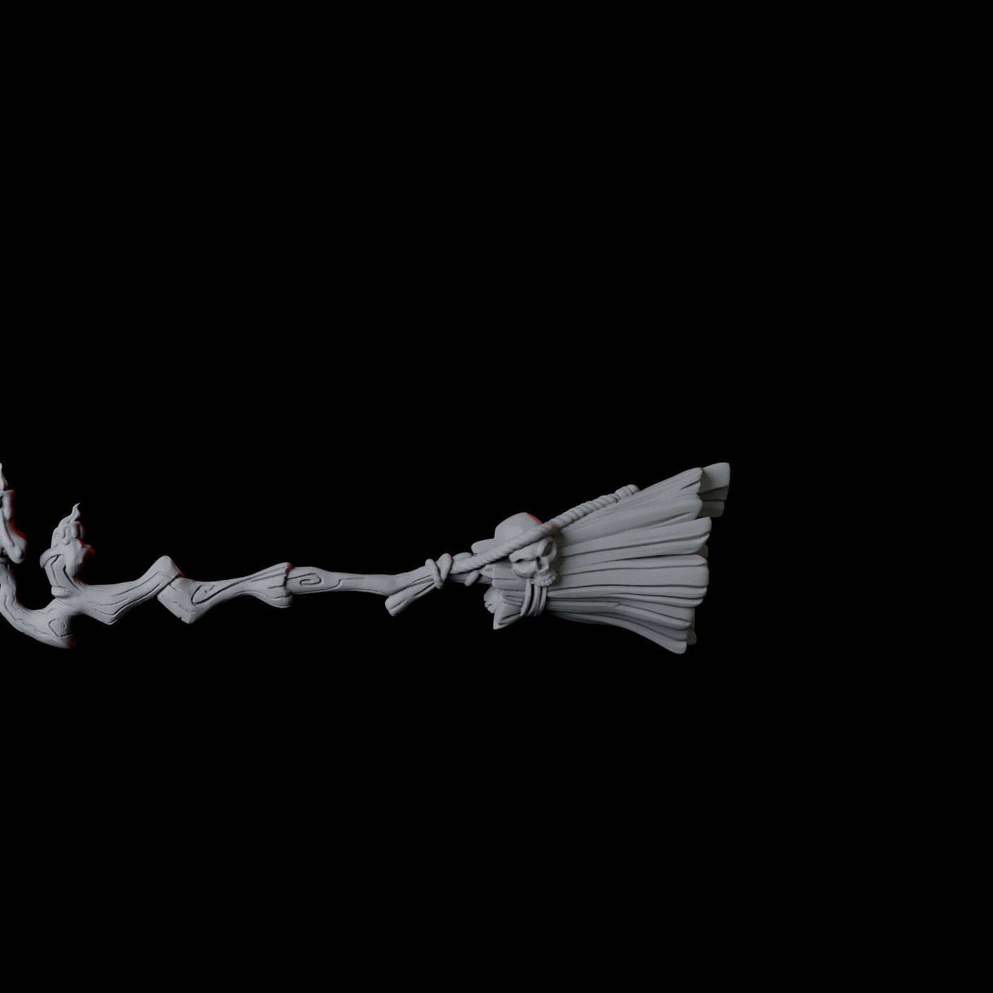 Flying Broomstick A Miniature for Dungeons and Dragons, Pathfinder or other TTRPGs