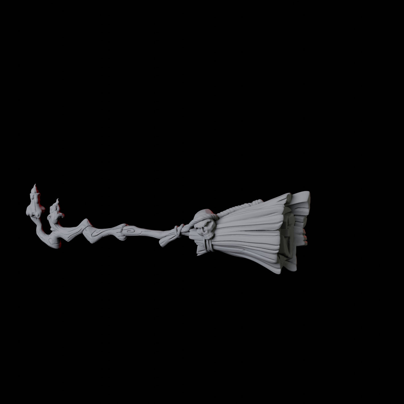 Flying Broomstick A Miniature for Dungeons and Dragons, Pathfinder or other TTRPGs