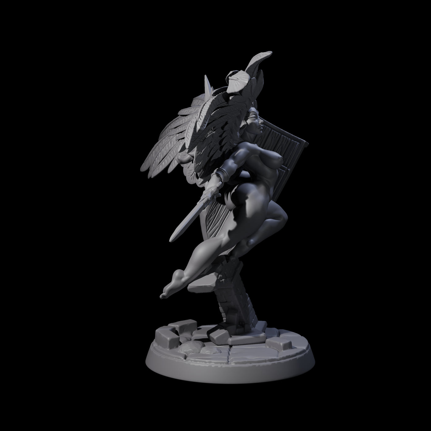 Flying Celestial Pin-up Miniature for Dungeons and Dragons, Pathfinder or other TTRPGs