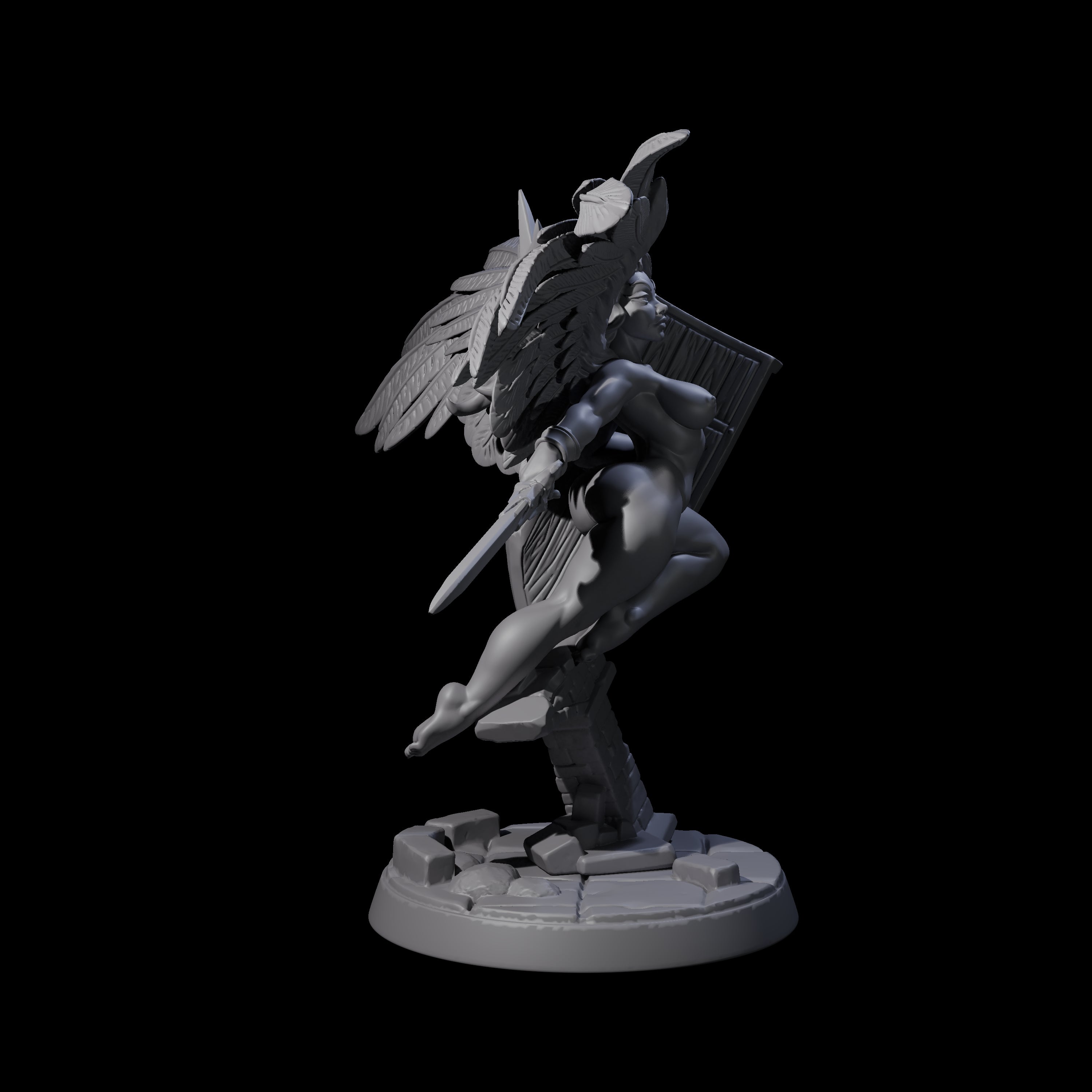 Flying Celestial Pin-up Miniature for Dungeons and Dragons, Pathfinder or other TTRPGs