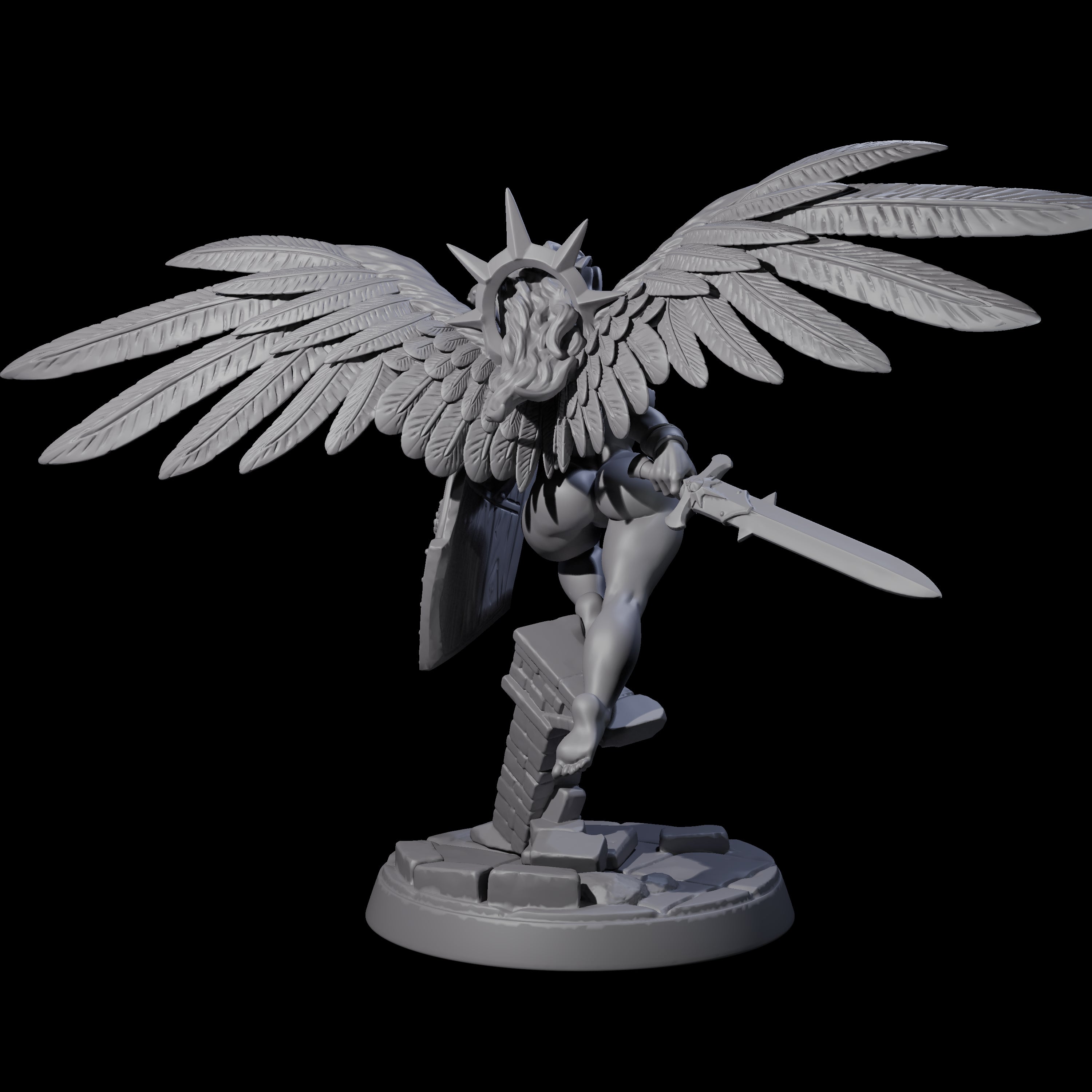 Flying Celestial Pin-up Miniature for Dungeons and Dragons, Pathfinder or other TTRPGs