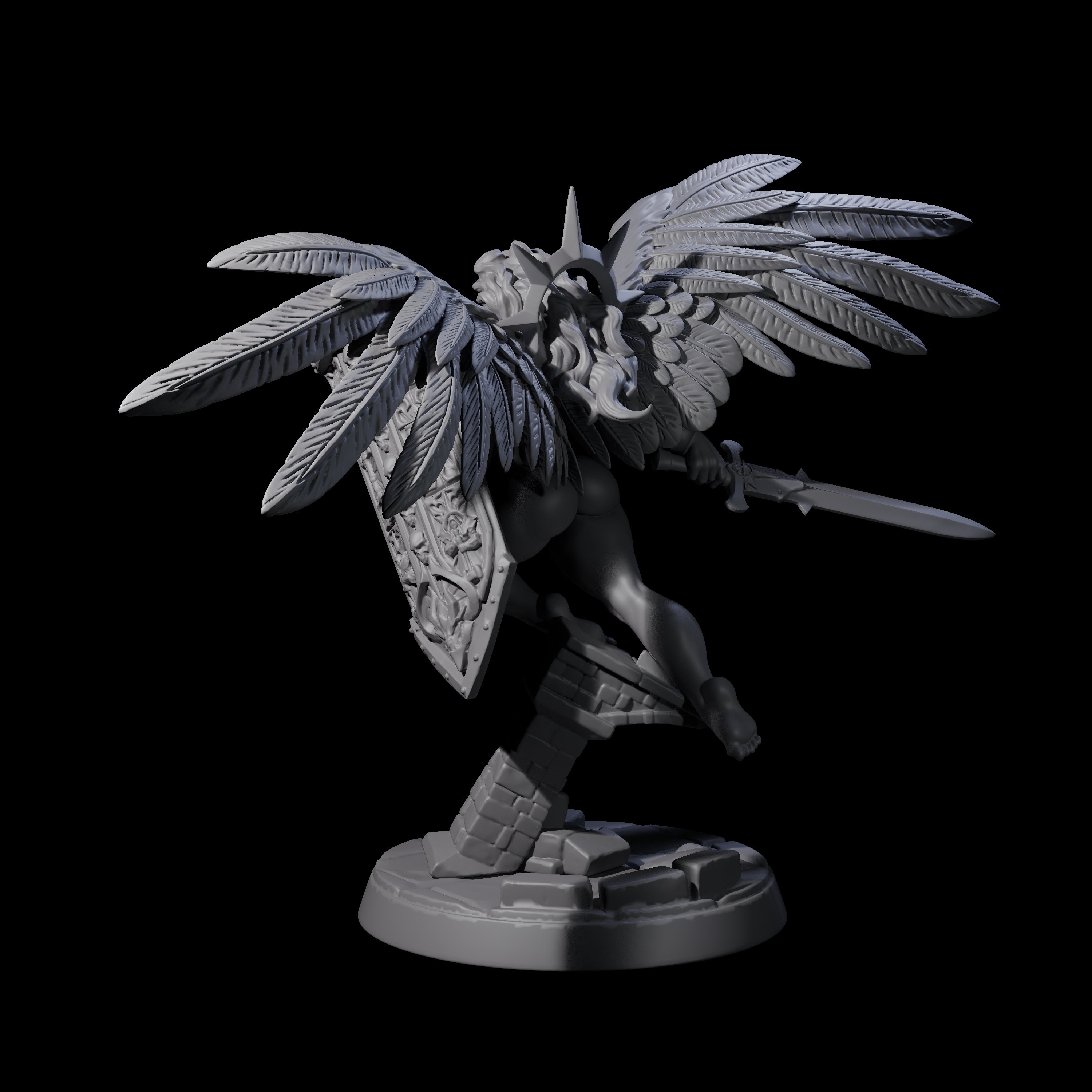 Flying Celestial Pin-up Miniature for Dungeons and Dragons, Pathfinder or other TTRPGs