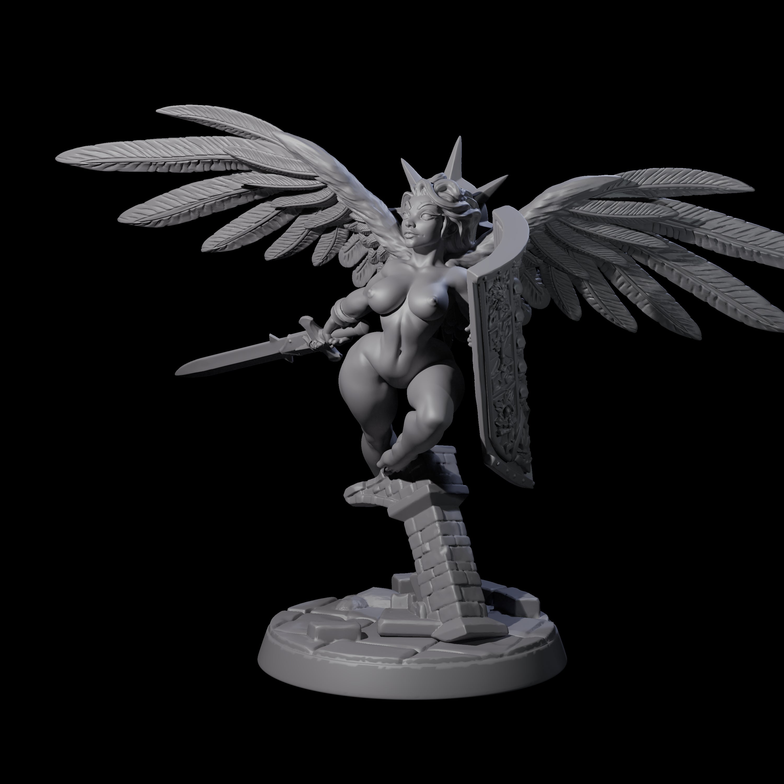 Flying Celestial Pin-up Miniature for Dungeons and Dragons, Pathfinder or other TTRPGs