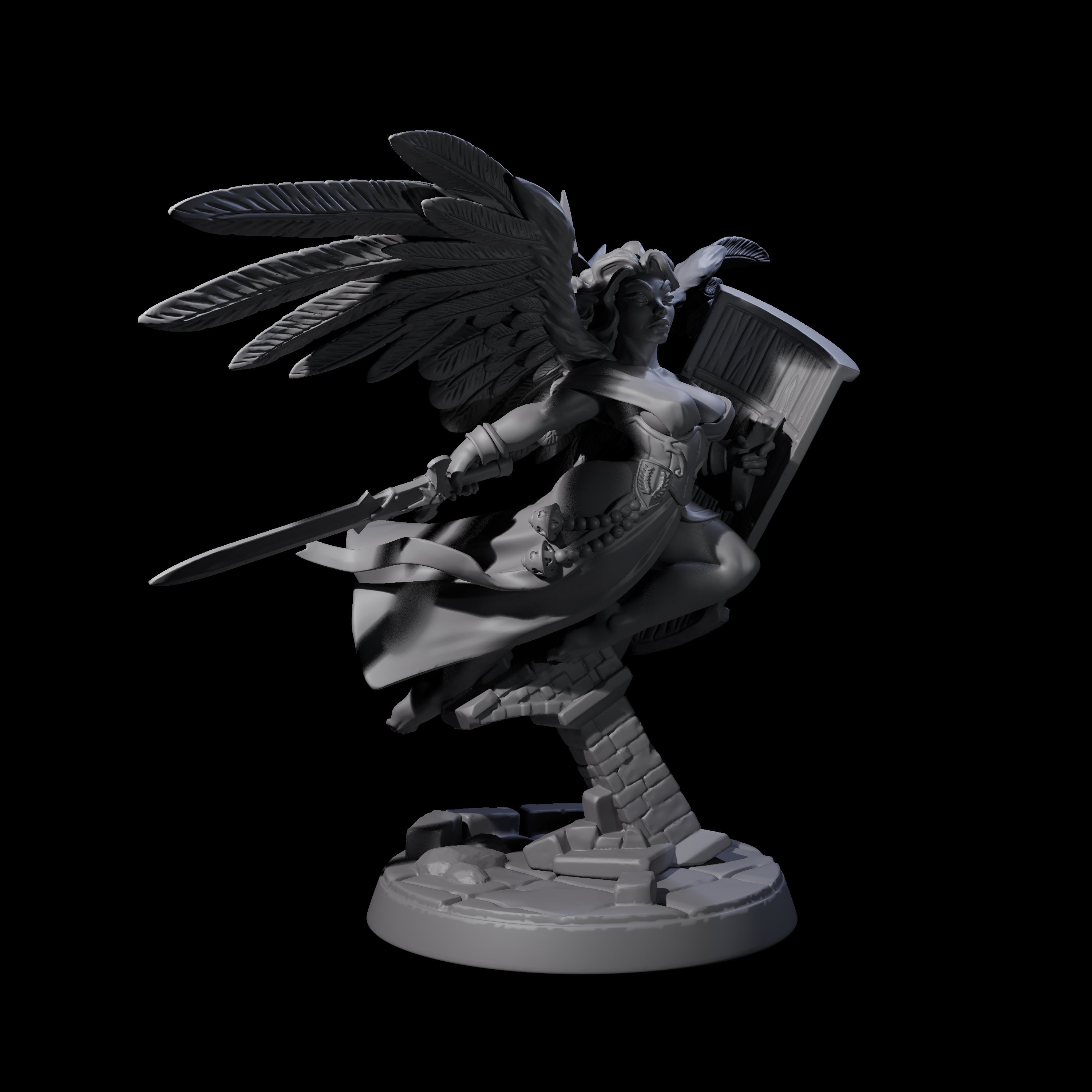 Flying Celestial Pin-up Miniature for Dungeons and Dragons, Pathfinder or other TTRPGs