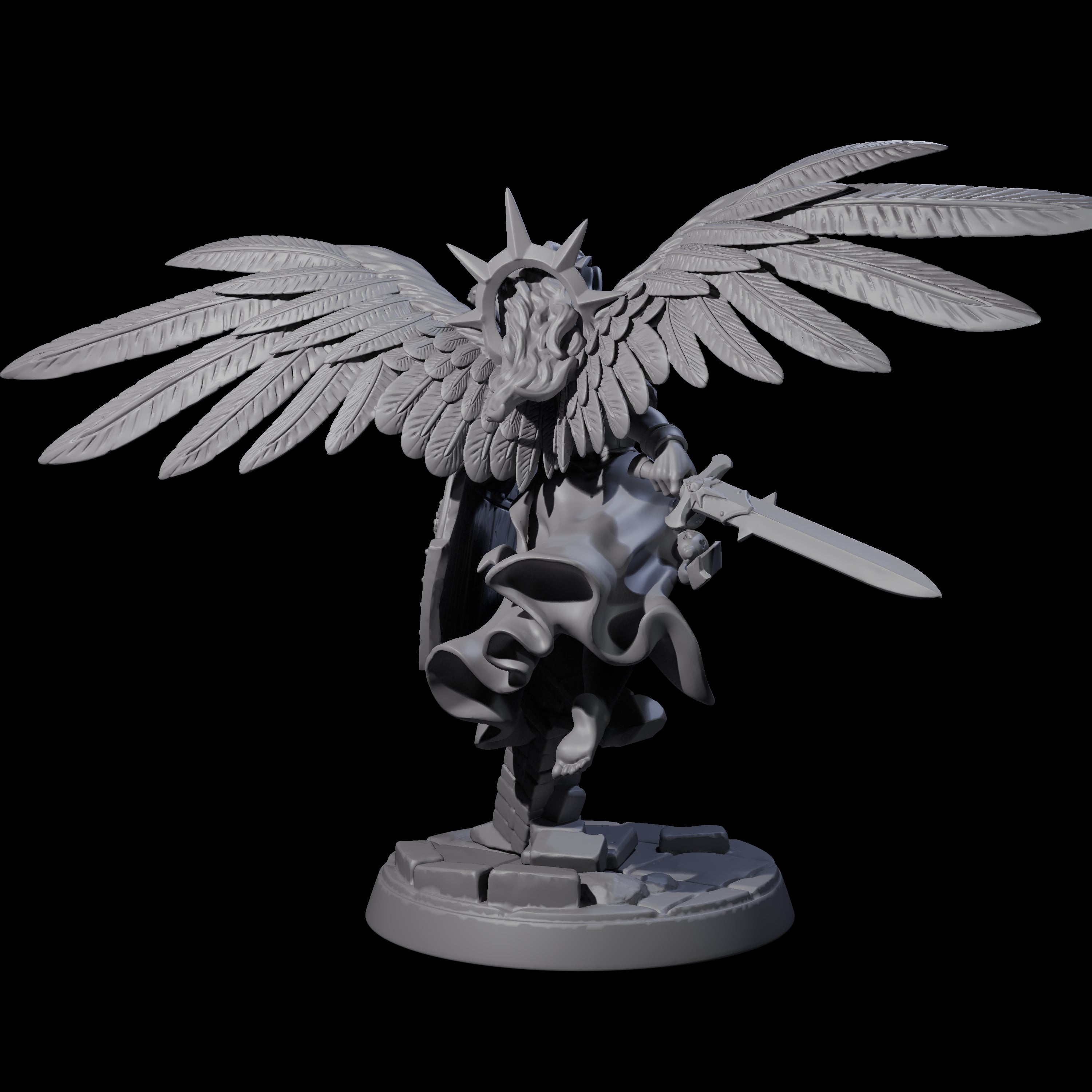 Flying Celestial Pin-up Miniature for Dungeons and Dragons, Pathfinder or other TTRPGs