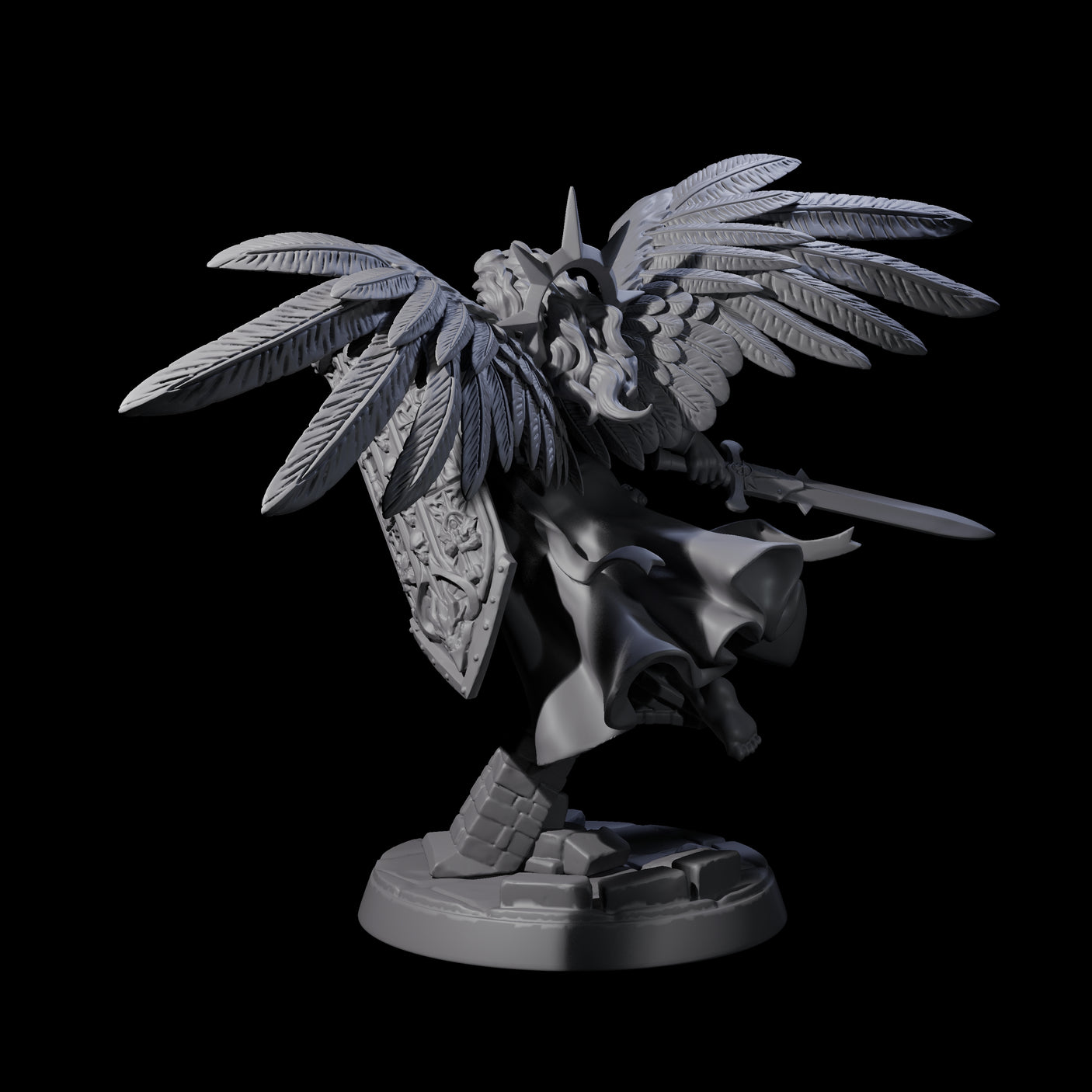 Flying Celestial Pin-up Miniature for Dungeons and Dragons, Pathfinder or other TTRPGs