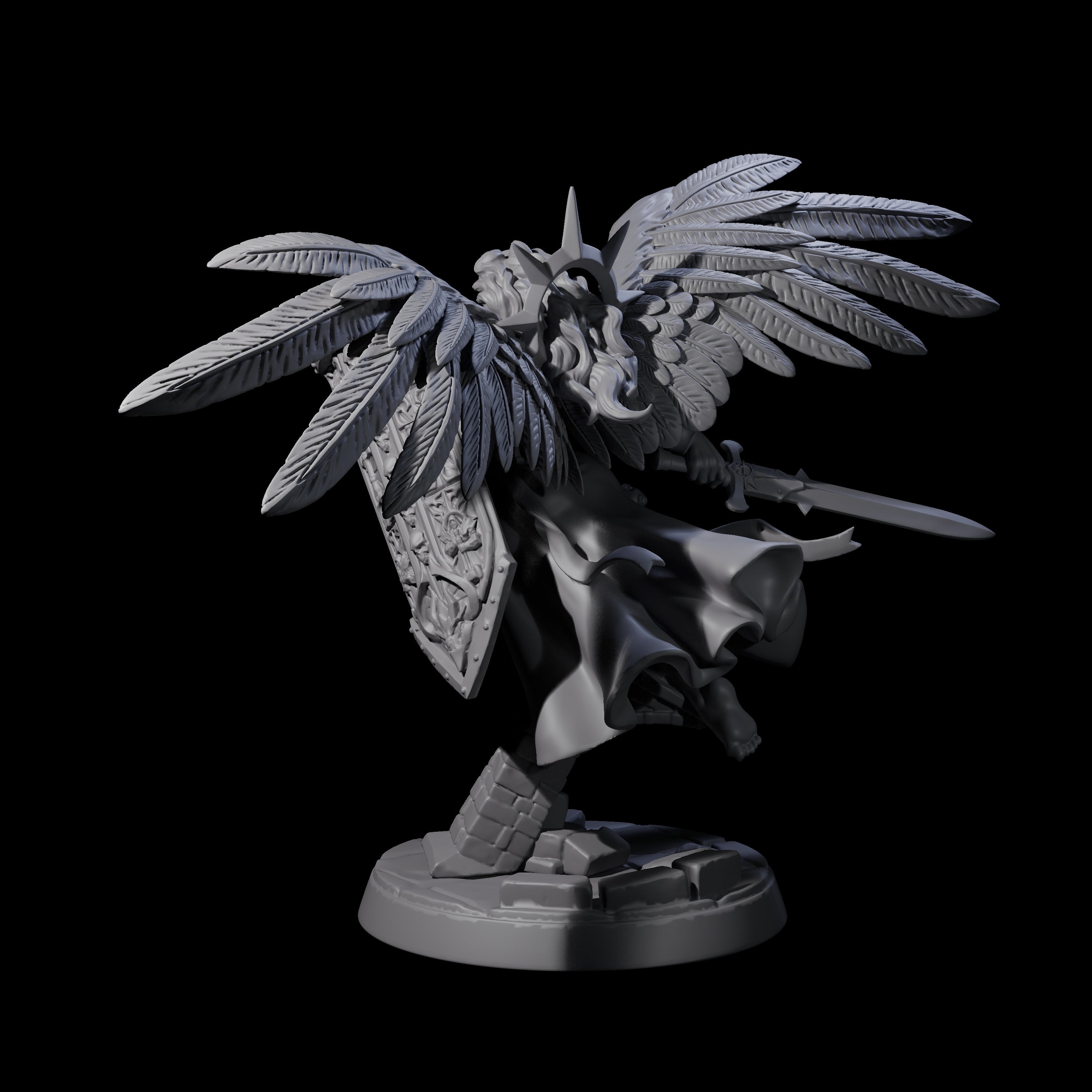 Flying Celestial Pin-up Miniature for Dungeons and Dragons, Pathfinder or other TTRPGs