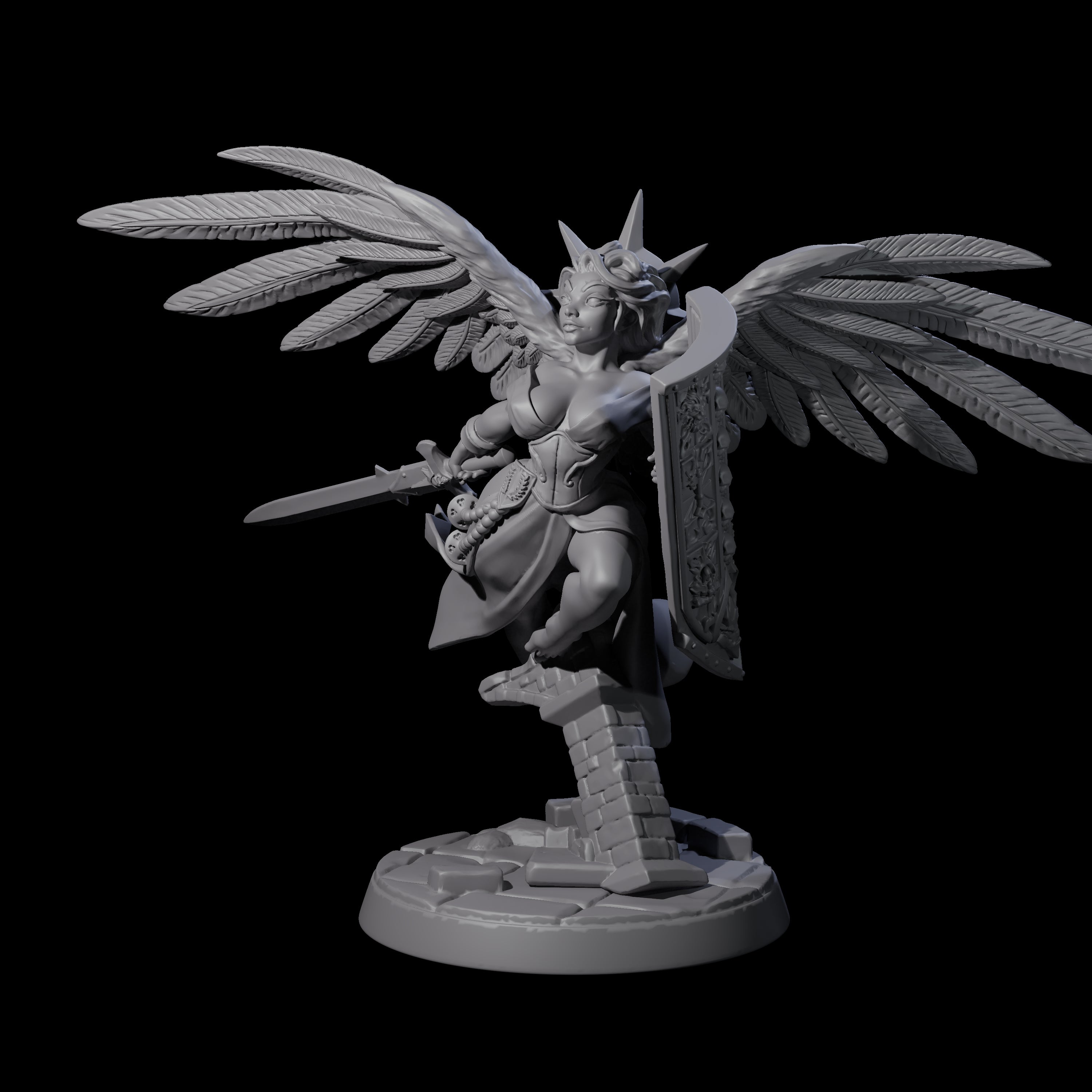 Flying Celestial Pin-up Miniature for Dungeons and Dragons, Pathfinder or other TTRPGs