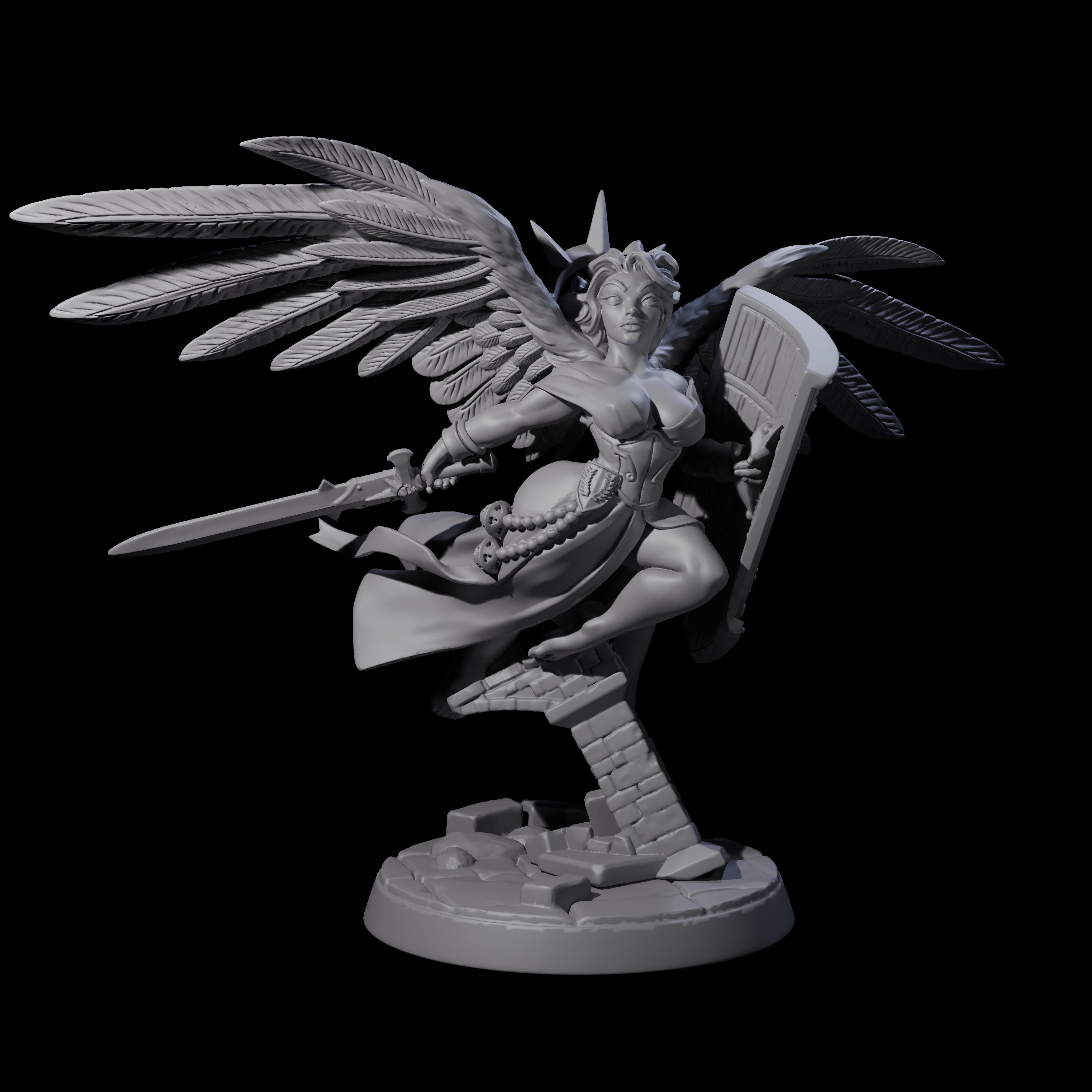 Flying Celestial Pin-up Miniature for Dungeons and Dragons, Pathfinder or other TTRPGs