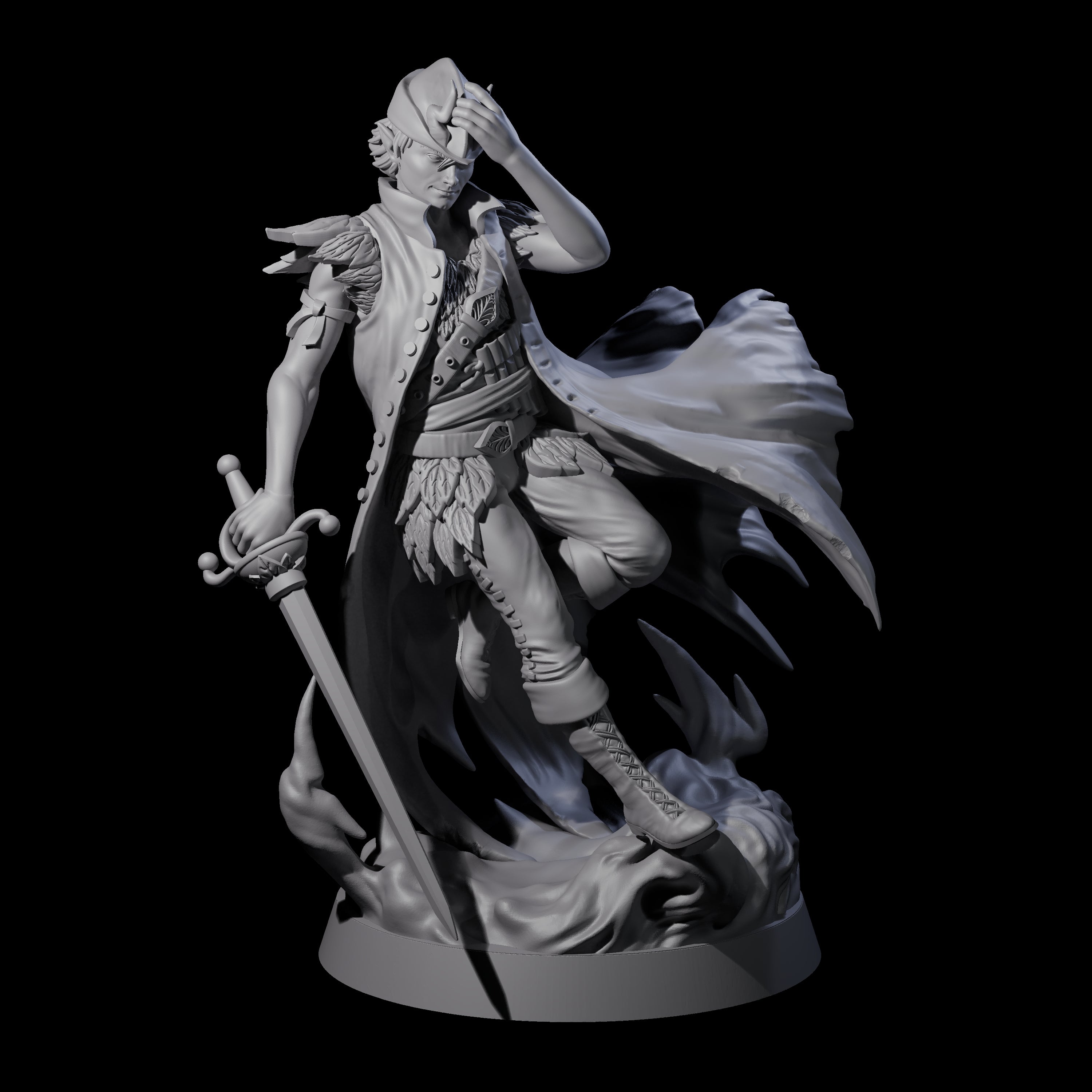 Flying Fae Man Boy Miniature for Dungeons and Dragons, Pathfinder or other TTRPGs