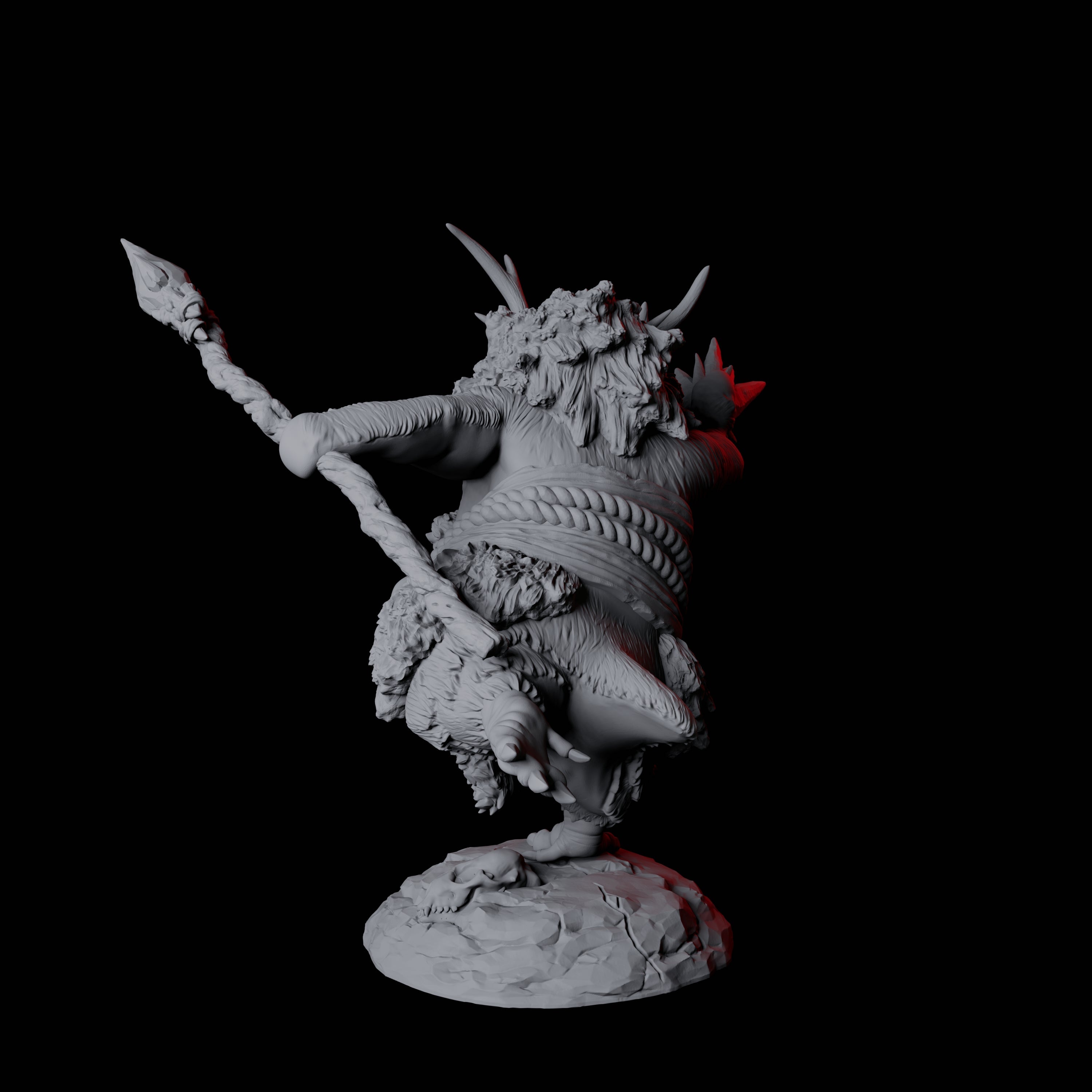 Forest Dohwar Shaman D Miniature for Dungeons and Dragons, Pathfinder or other TTRPGs