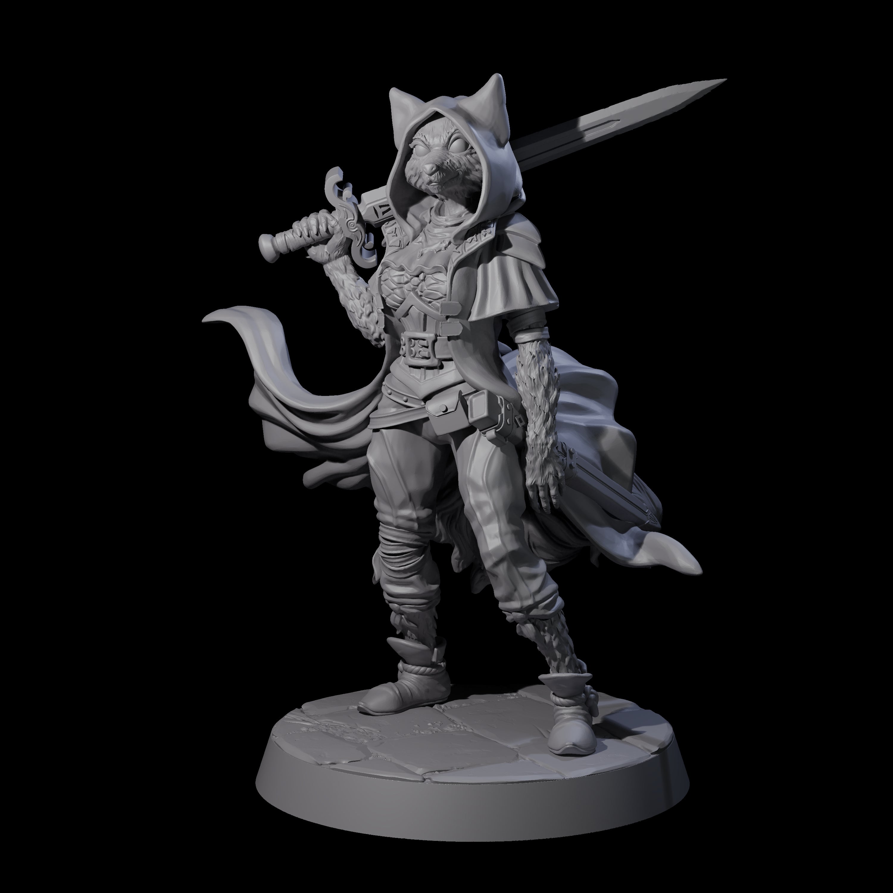 Forest Fox Fighter Miniature for Dungeons and Dragons, Pathfinder or other TTRPGs