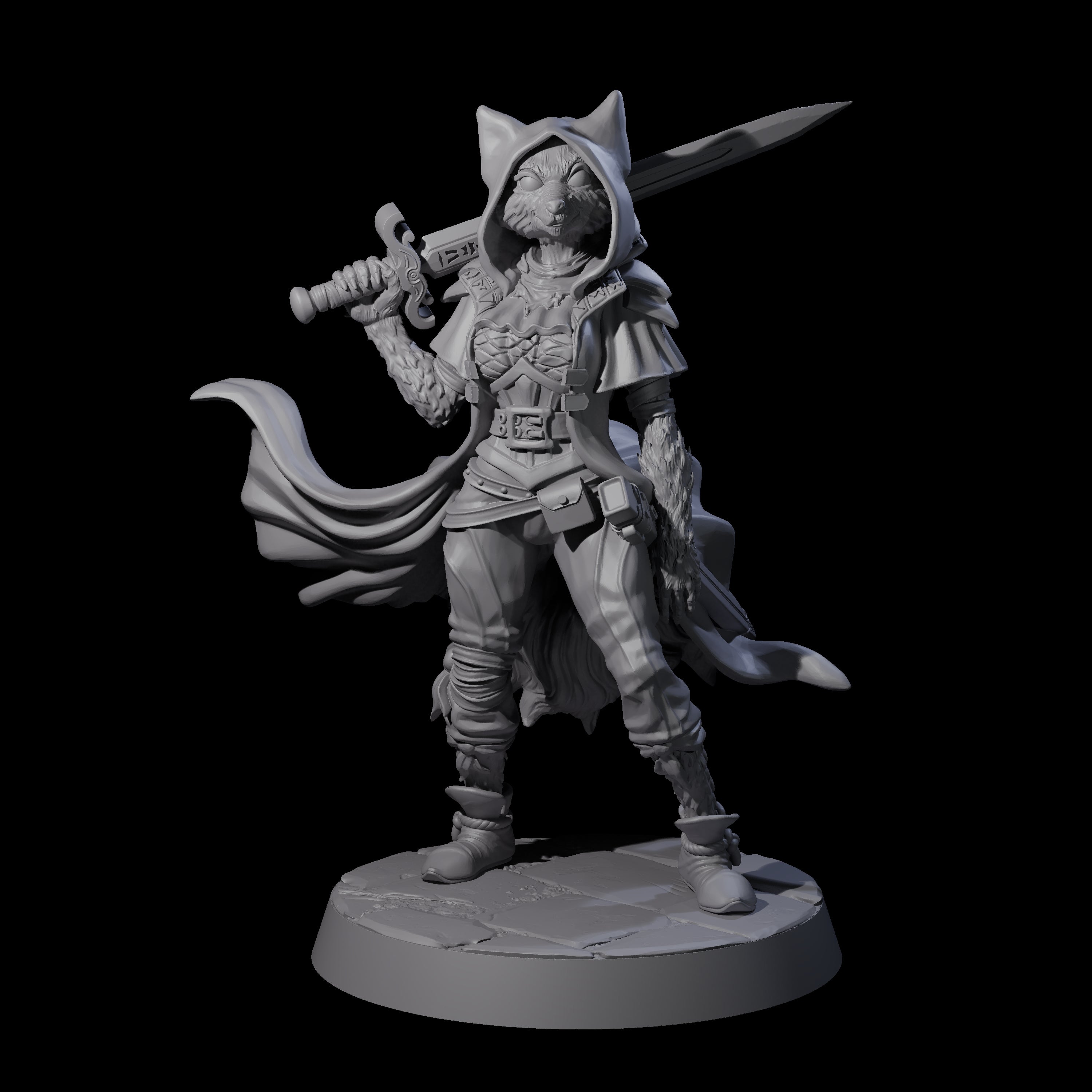 Forest Fox Fighter Miniature for Dungeons and Dragons, Pathfinder or other TTRPGs